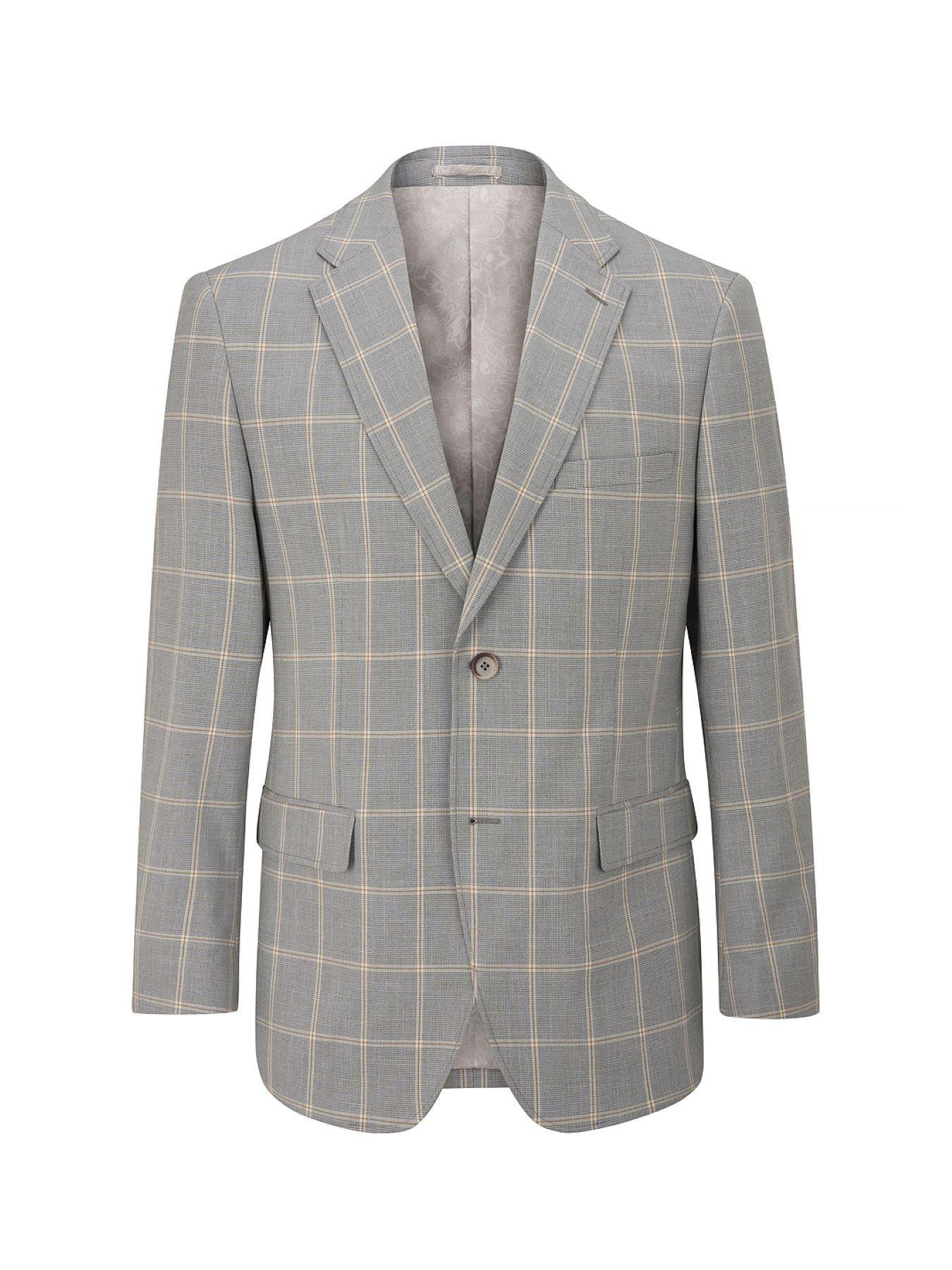 Image 7 of 7 of Skopes Burkart Check Tailored Fit Suit Jacket - Grey