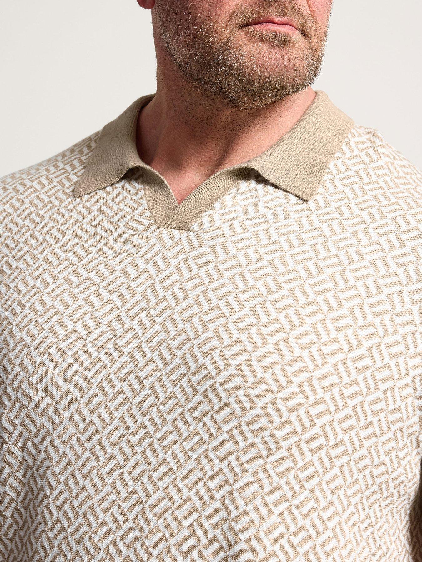 Image 4 of 5 of BadRhino Knitted Trophy Polo Shirt - Natural