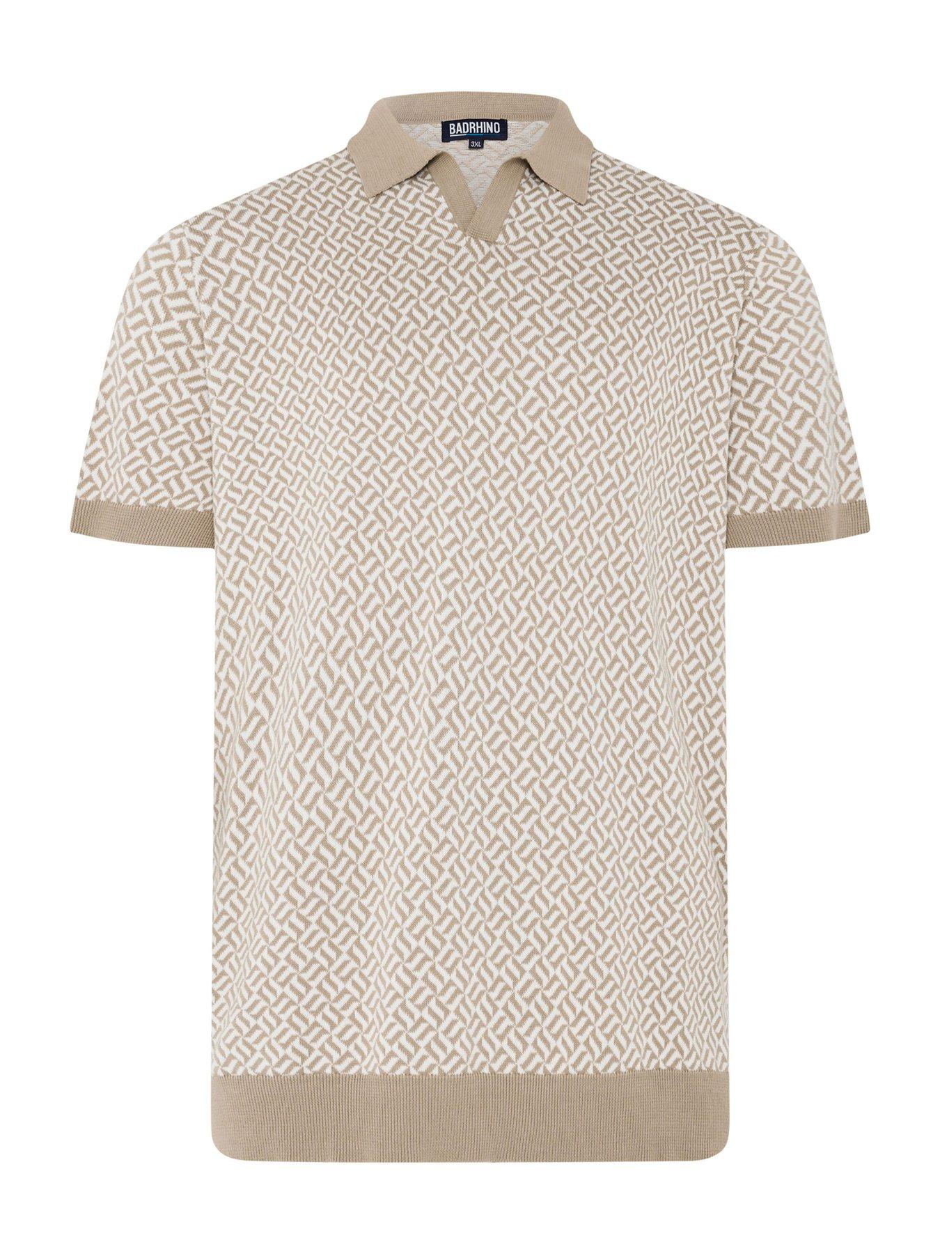 Image 5 of 5 of BadRhino Knitted Trophy Polo Shirt - Natural