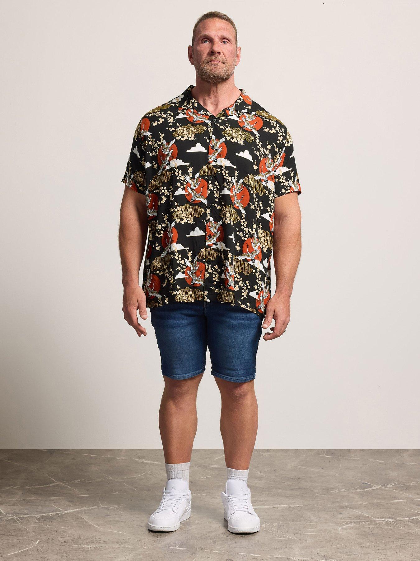 Image 3 of 4 of BadRhino Badrhino Crane Japanese Printed Short Sleeve Shirt