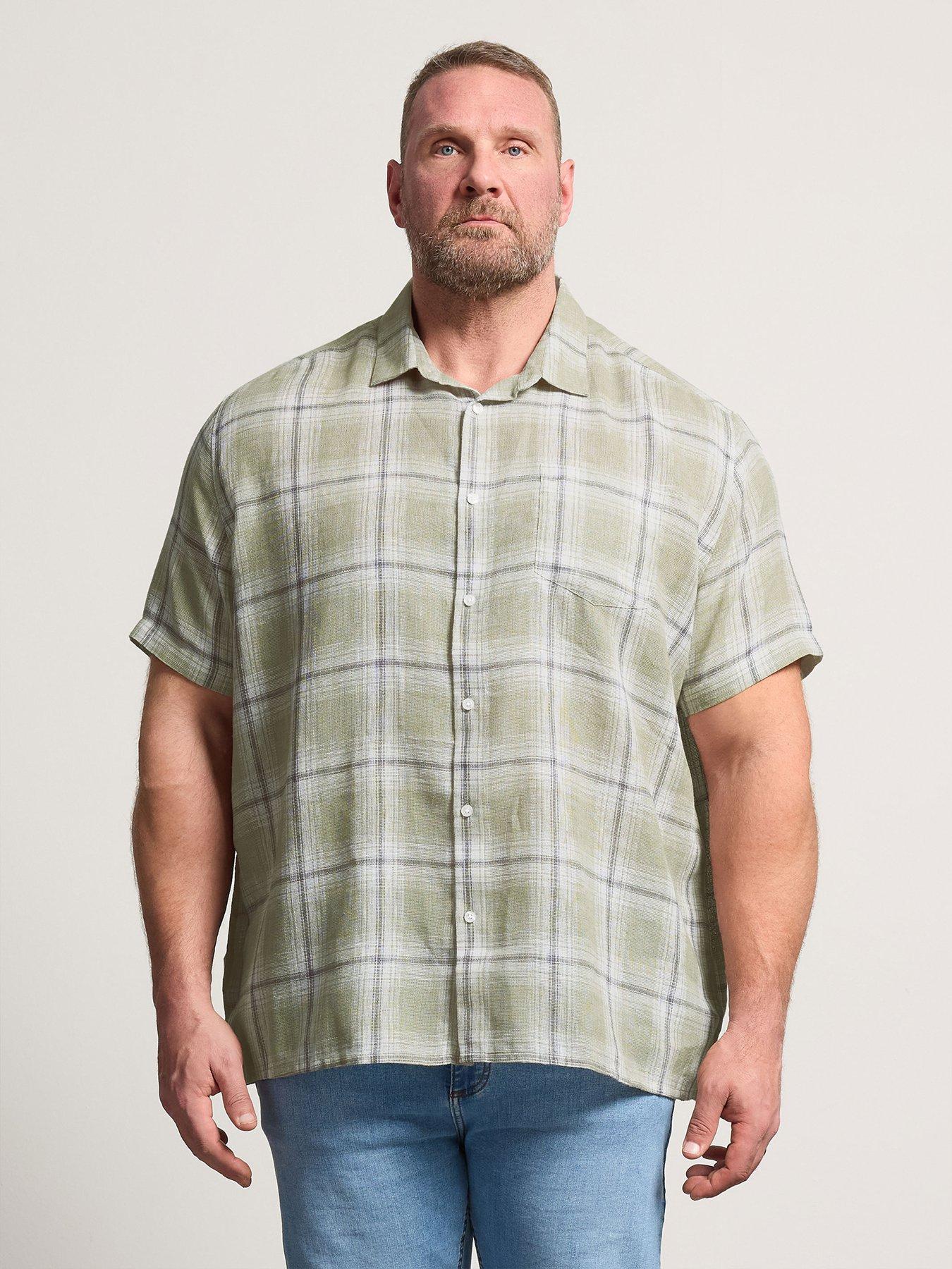 badrhino-textured-check-short-sleeve-shirt-green