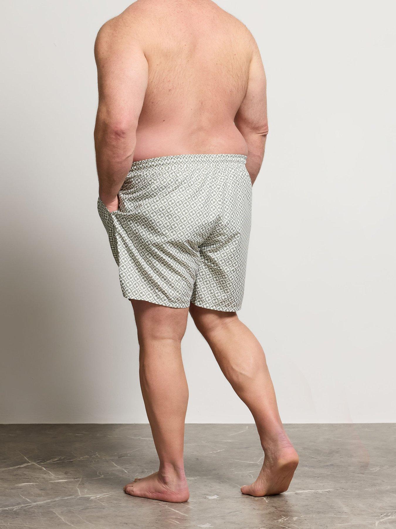 Image 2 of 5 of BadRhino Vetiver Geometric Print Swim Shorts - Grey