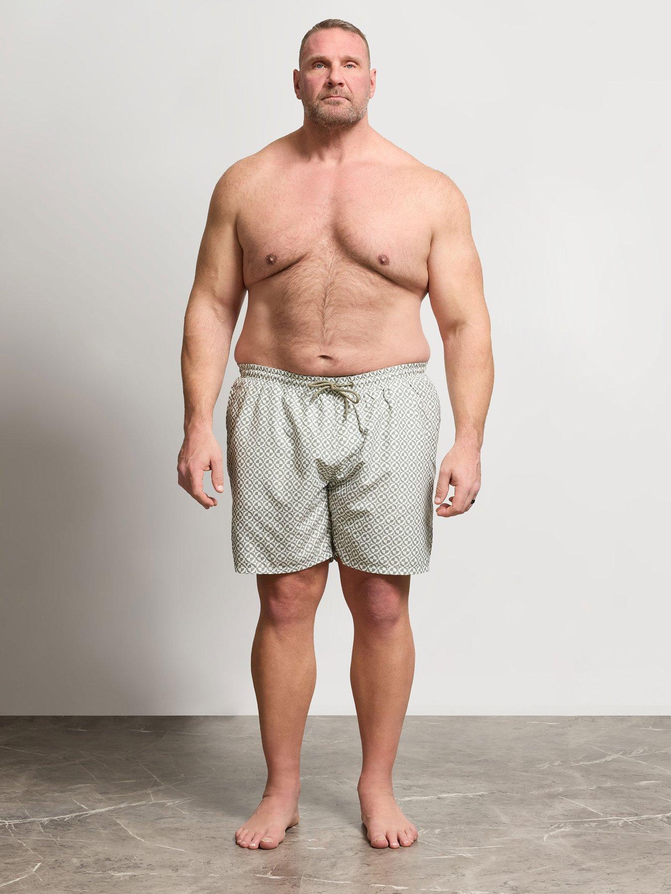 Image 3 of 5 of BadRhino Vetiver Geometric Print Swim Shorts - Grey