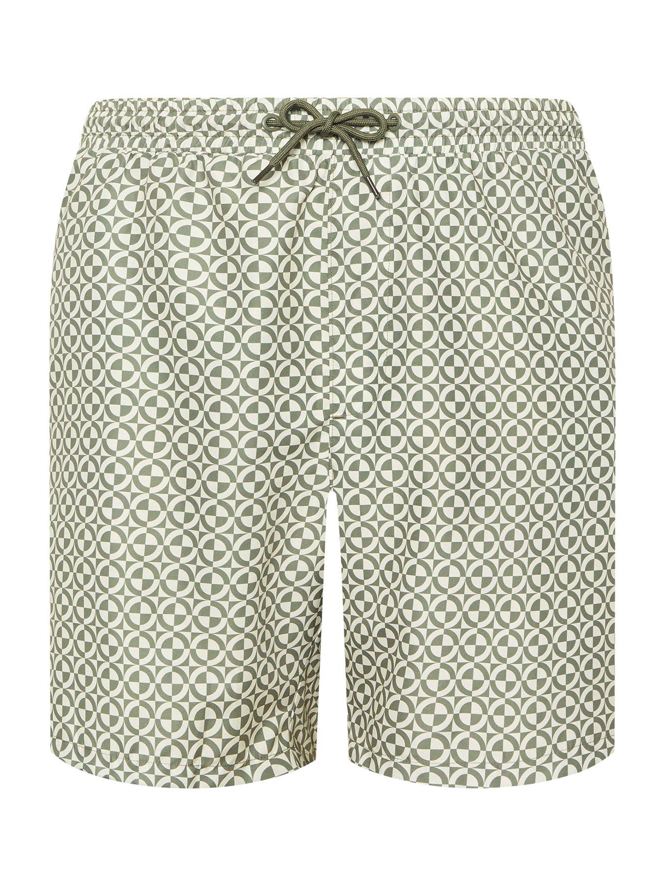 Image 5 of 5 of BadRhino Vetiver Geometric Print Swim Shorts - Grey