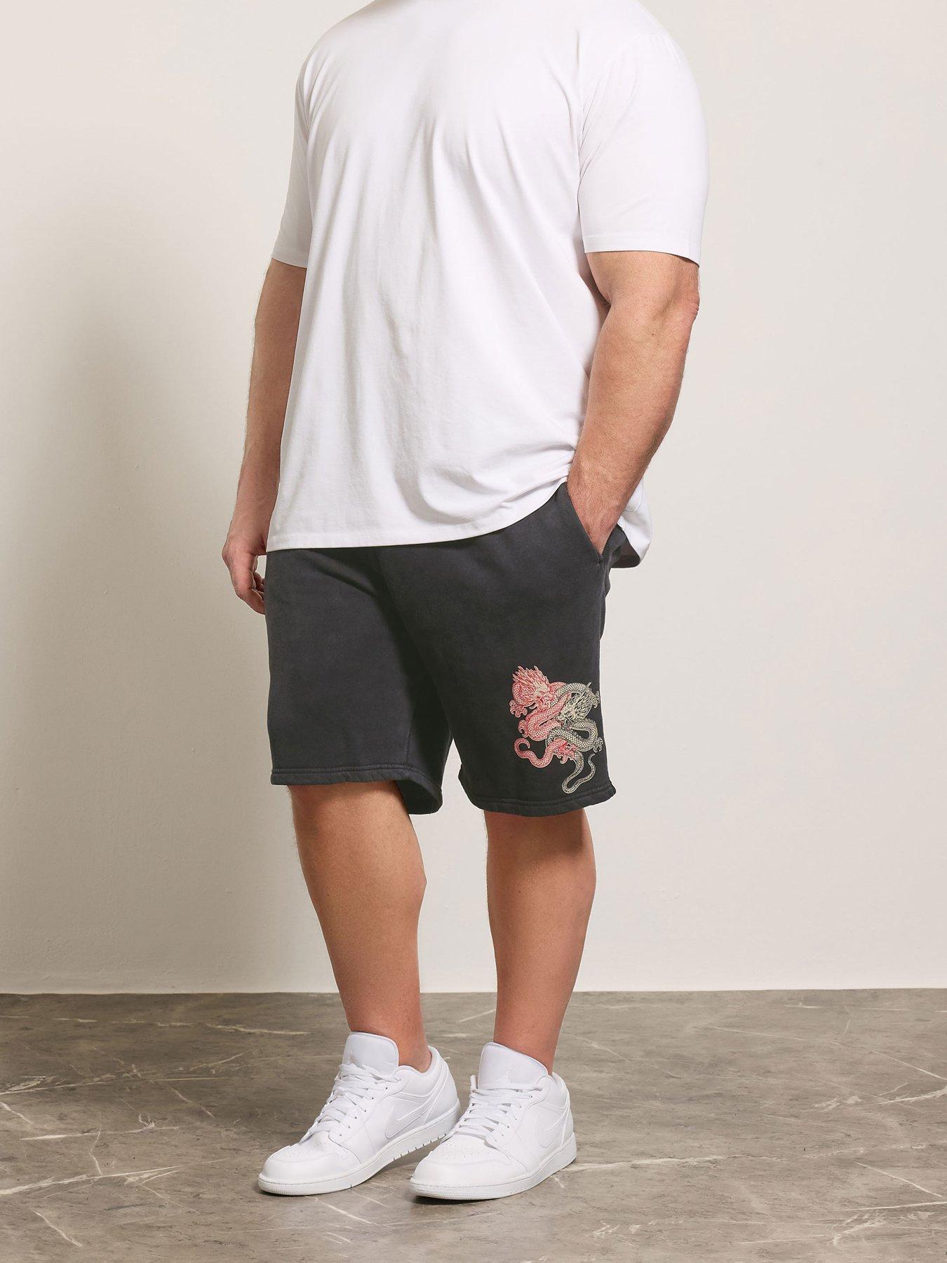 BadRhino Japanese Printed Sweat Shorts - Black