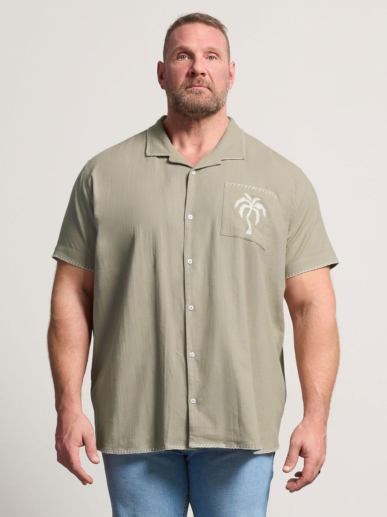 BadRhino Heavyweight Palm Embroidered Shirt - Brown