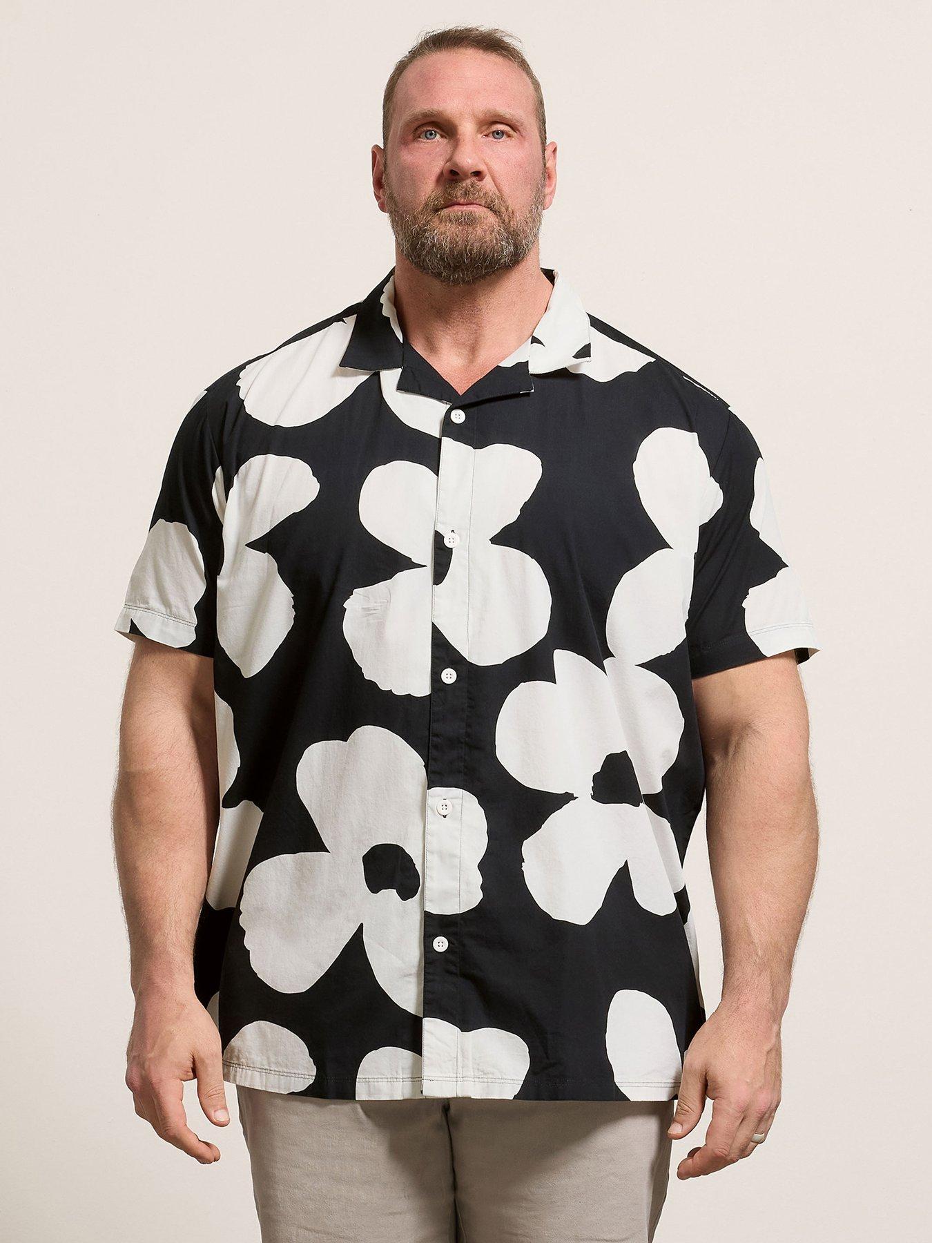 BadRhino Floral Poplin Short Sleeve Shirt - Black