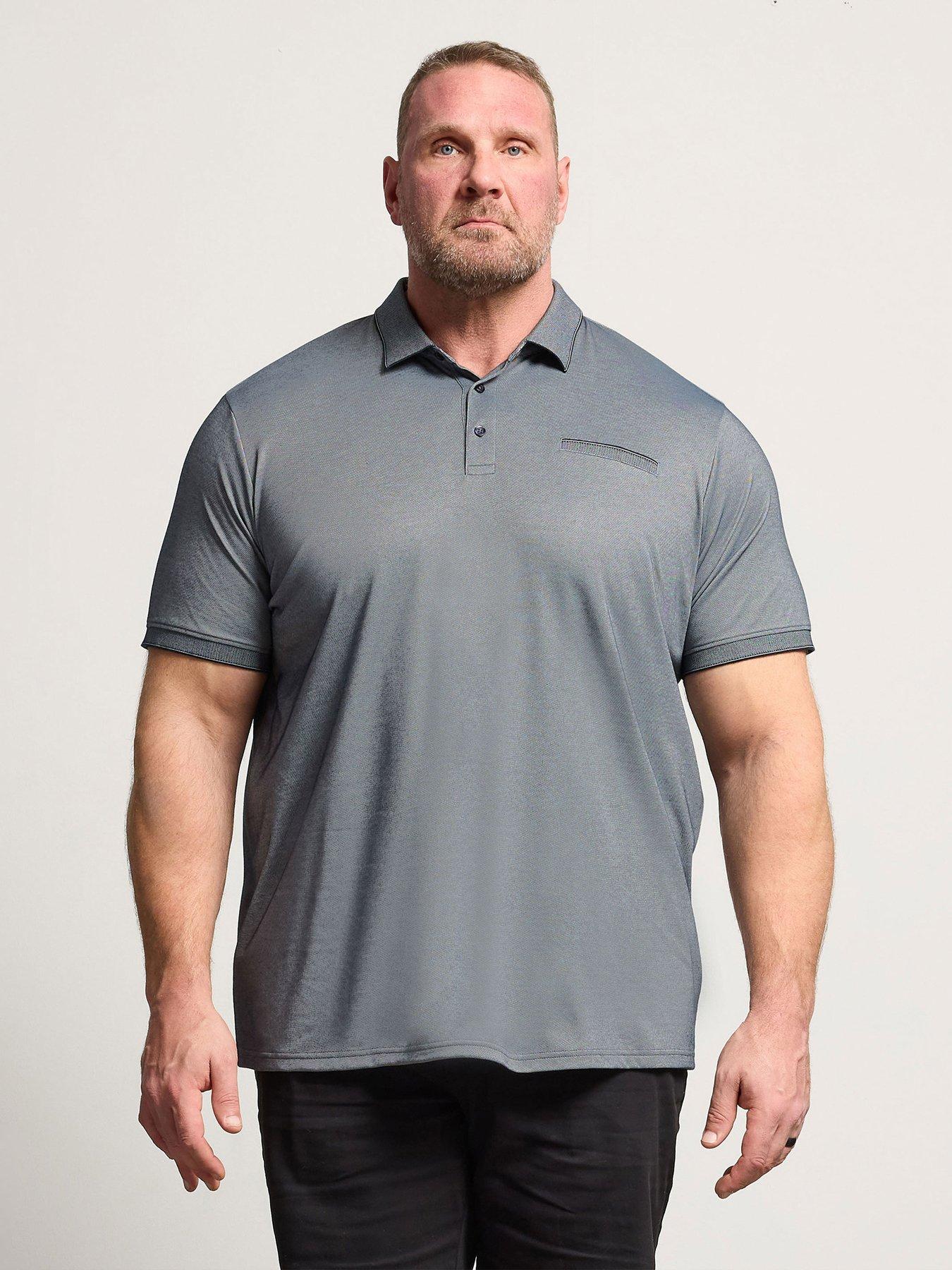 BadRhino Two Tone Textured Polo Shirt - Blue