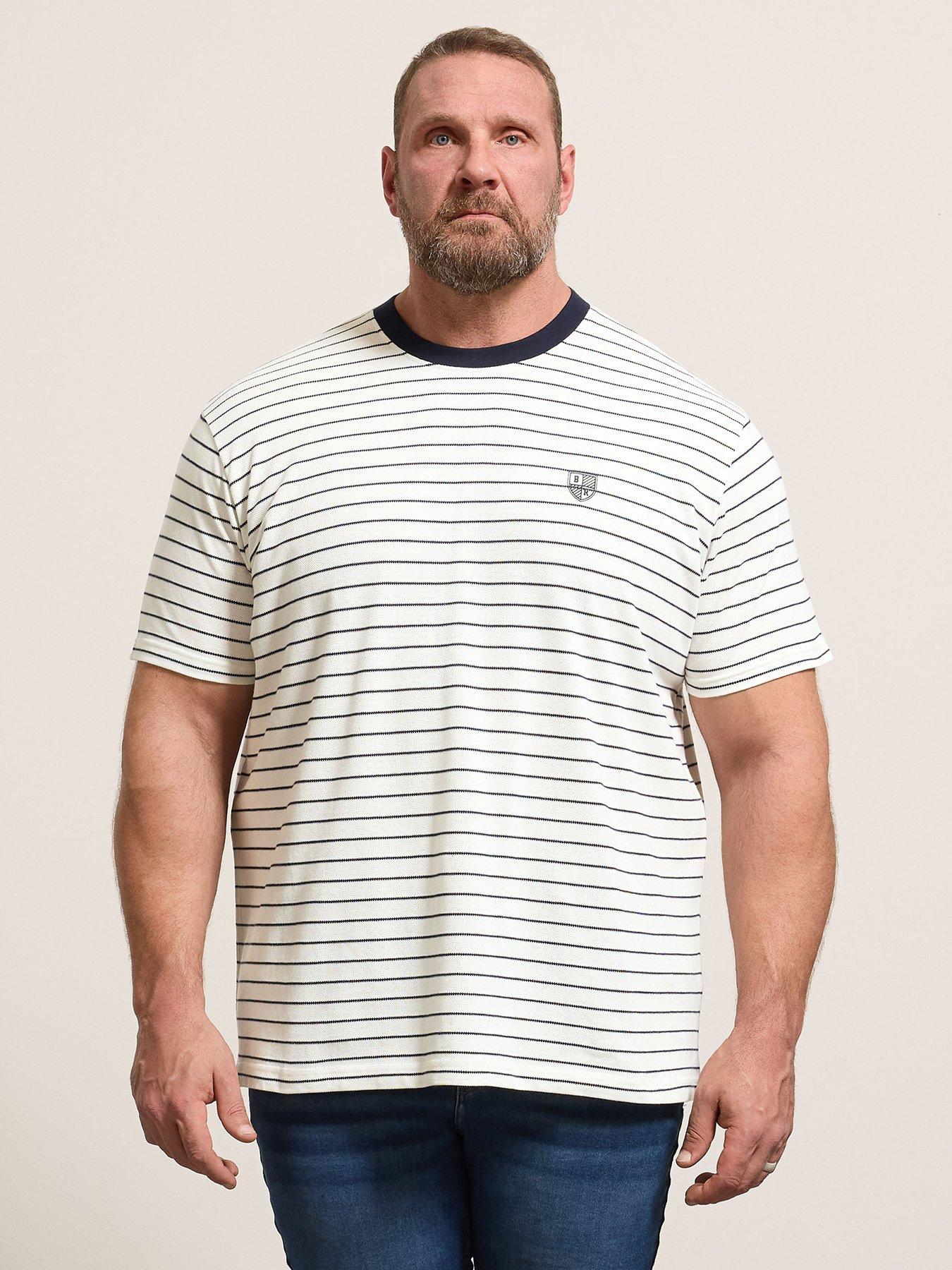 BadRhino Pique Stripe T-Shirt - Natural