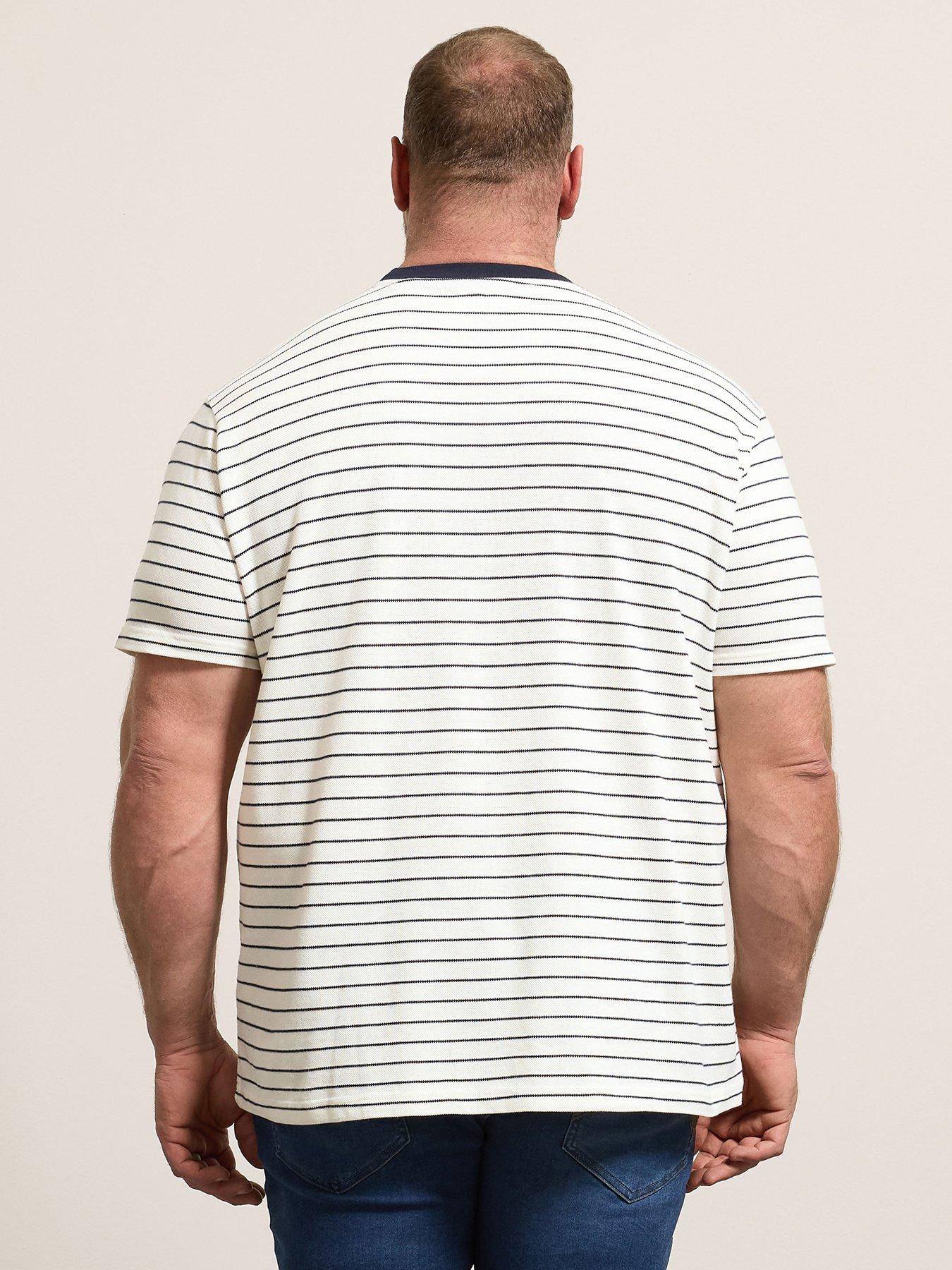 Image 2 of 5 of BadRhino Pique Stripe T-Shirt - Natural