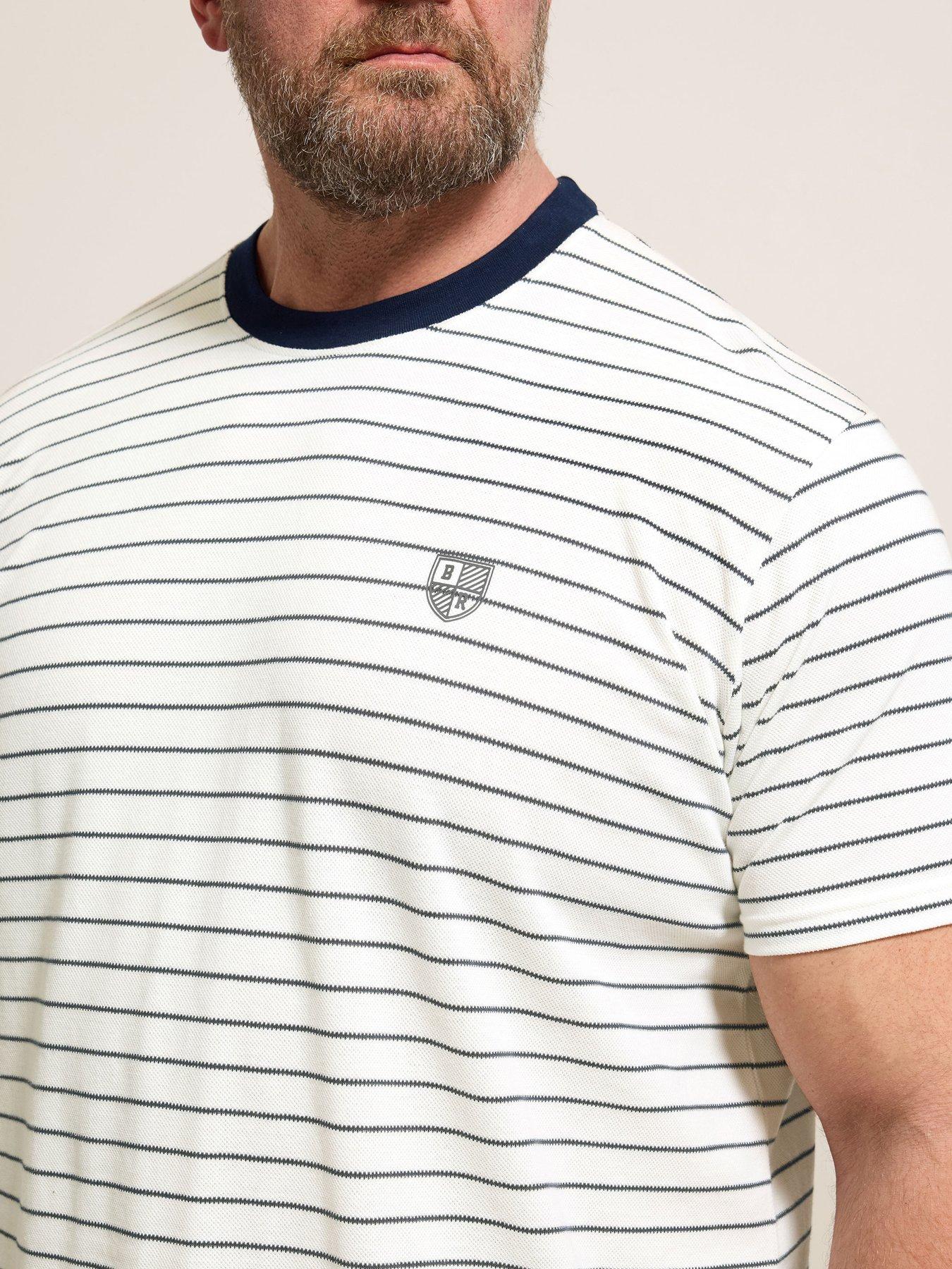 Image 4 of 5 of BadRhino Pique Stripe T-Shirt - Natural