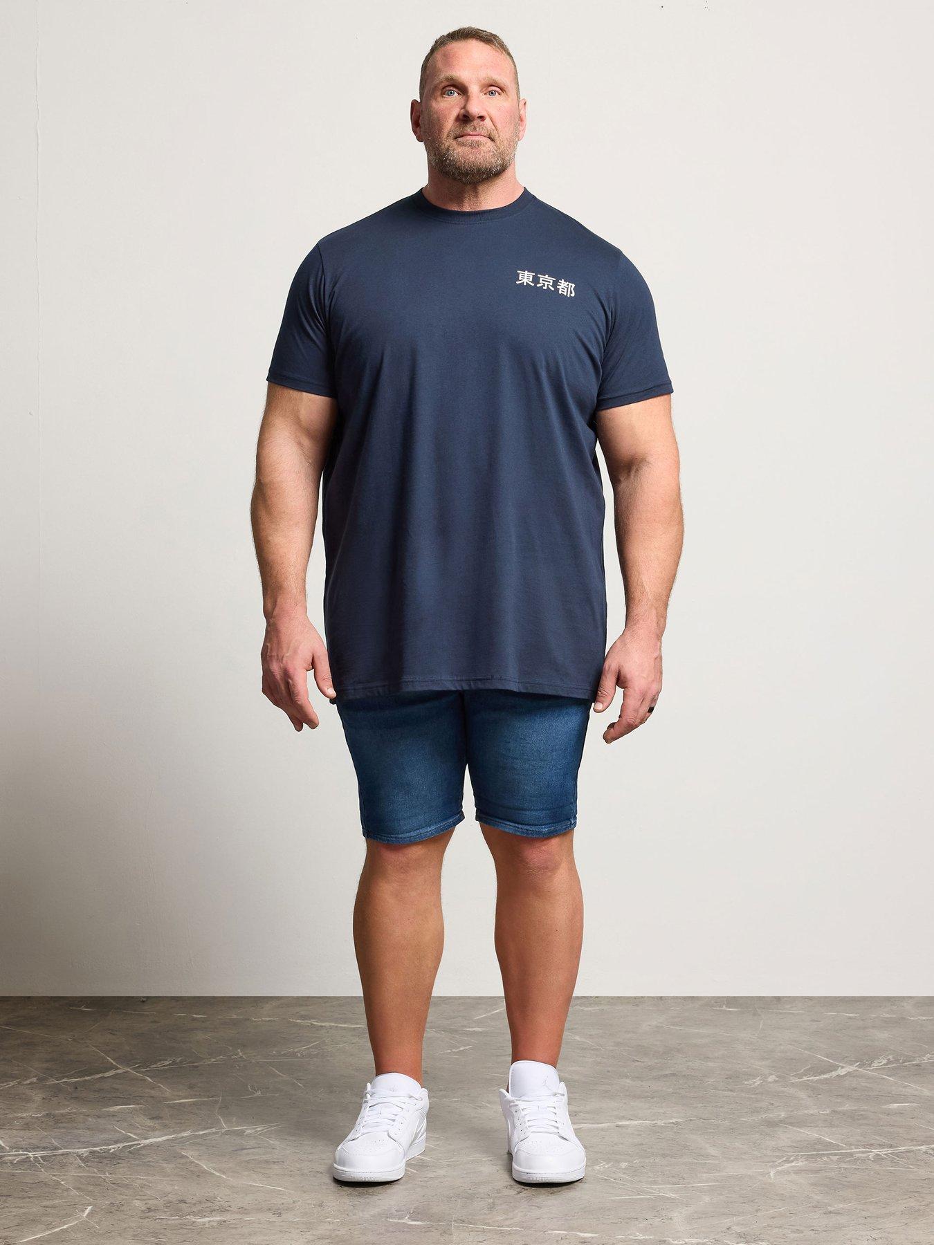  image of badrhino-dragon-longline-t-shirt-blue