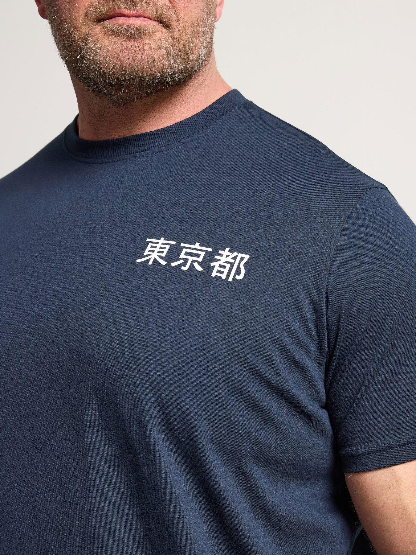  image of badrhino-dragon-longline-t-shirt-blue