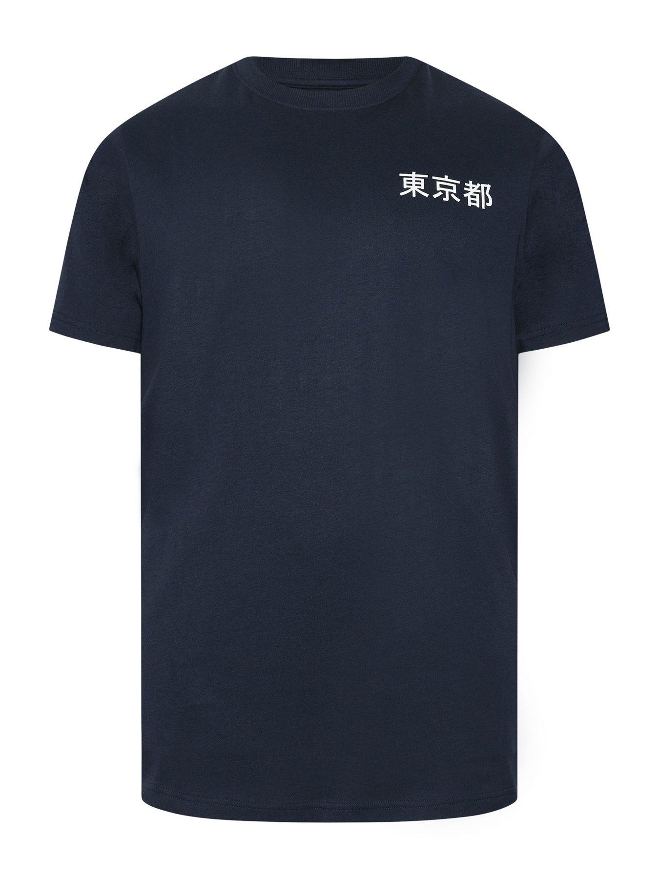  image of badrhino-dragon-longline-t-shirt-blue