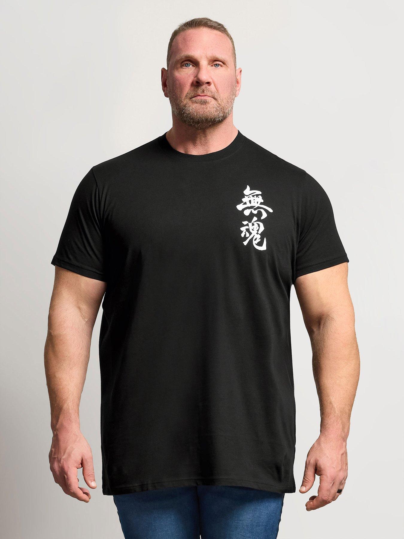 Image 1 of 6 of BadRhino Ooni Sword Split Longline T-Shirt - Black