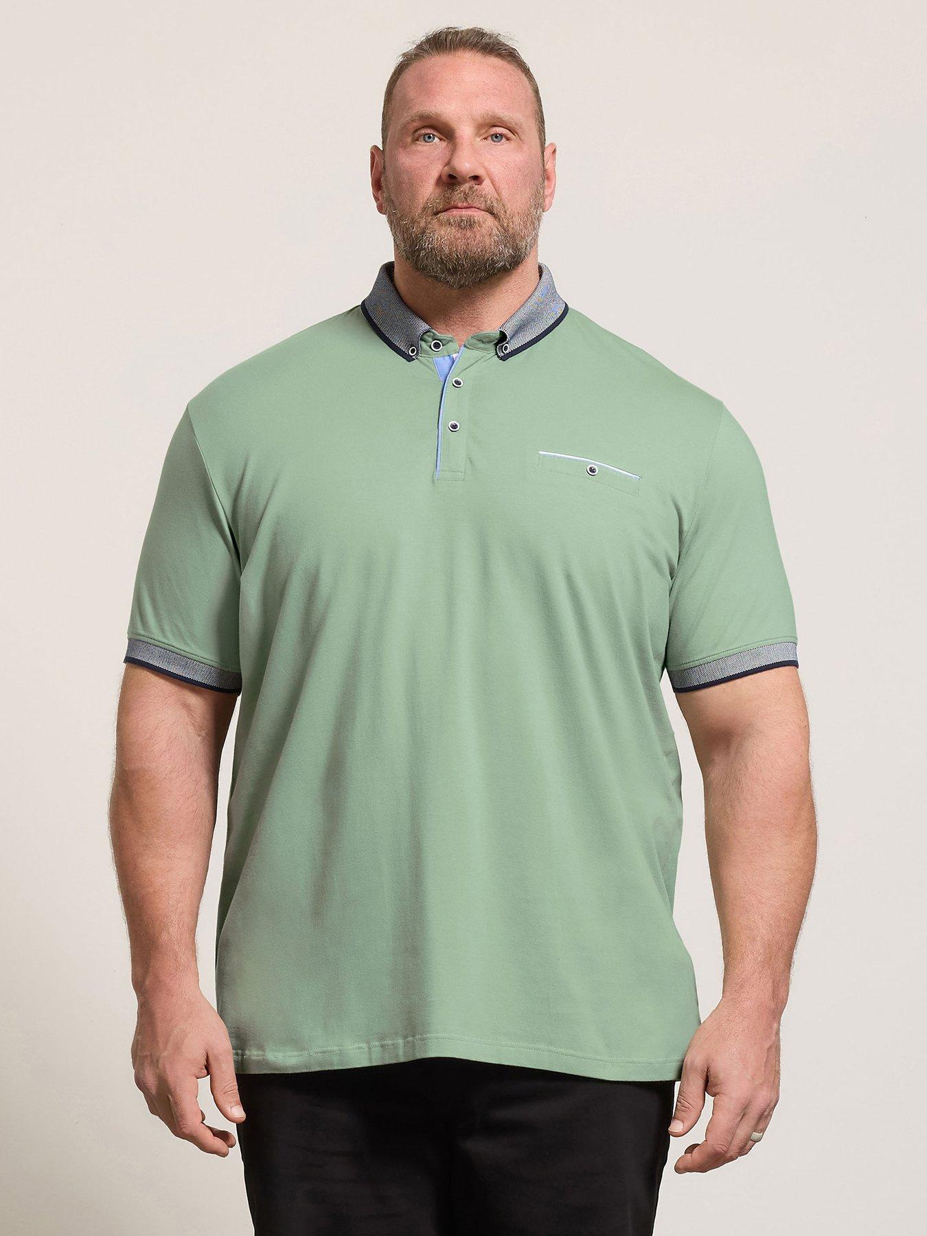 Image 4 of 6 of BadRhino Chambray Pocket Polo Shirt - Green