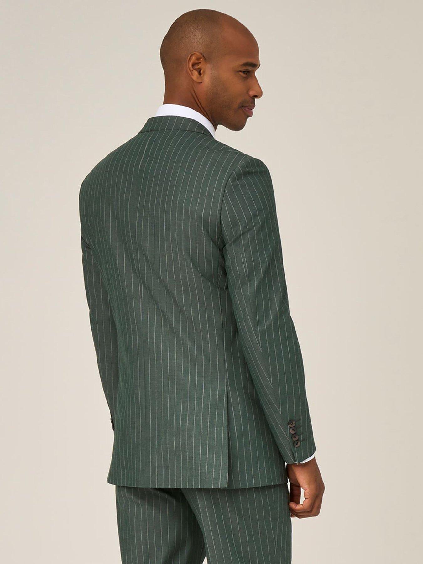 Skopes Levins Pinstripe Tailored Fit Suit Jacket - Green | Littlewoods