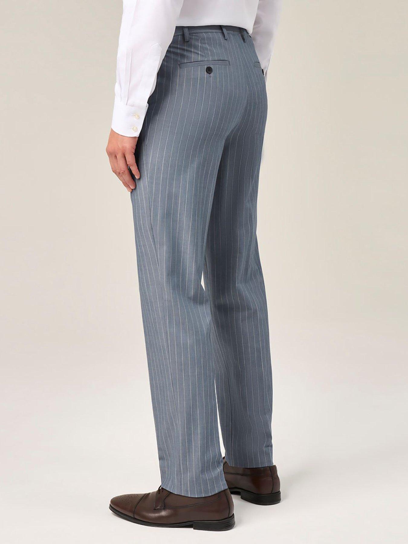 Image 2 of 5 of Skopes Levins Pinstripe Tailored Fit Suit Trousers - Blue/Grey