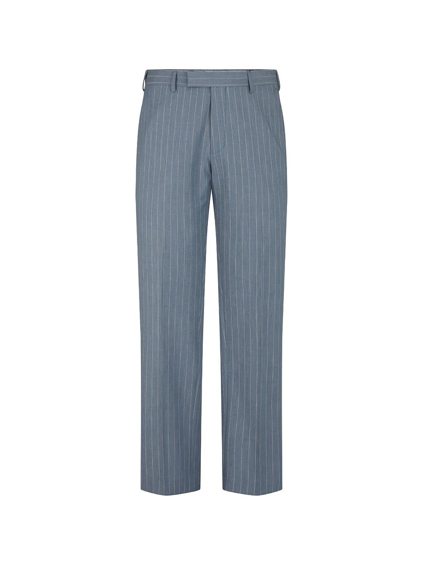 Image 5 of 5 of Skopes Levins Pinstripe Tailored Fit Suit Trousers - Blue/Grey