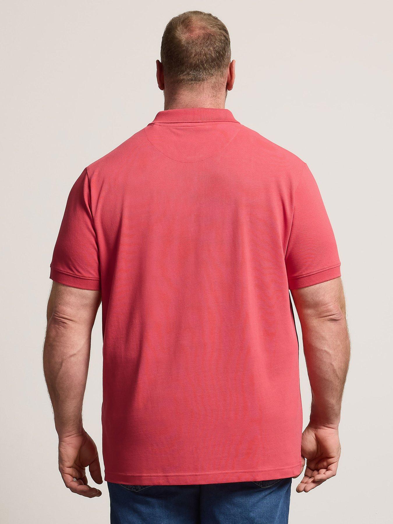 Image 2 of 5 of BadRhino Contrast Placket Polo Shirt - Pink