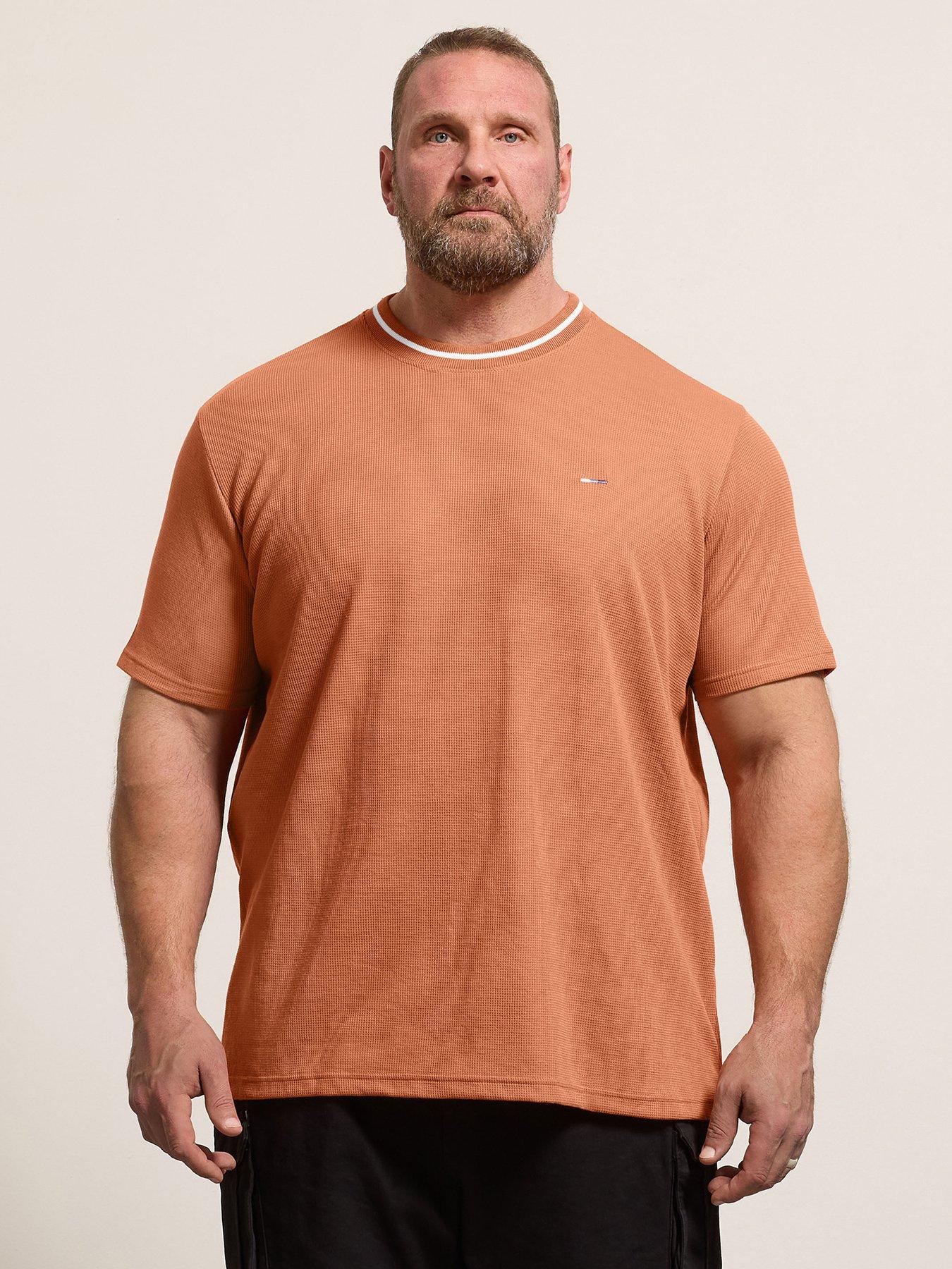 BadRhino Waffle Short Sleeve Ringer T-Shirt - Orange