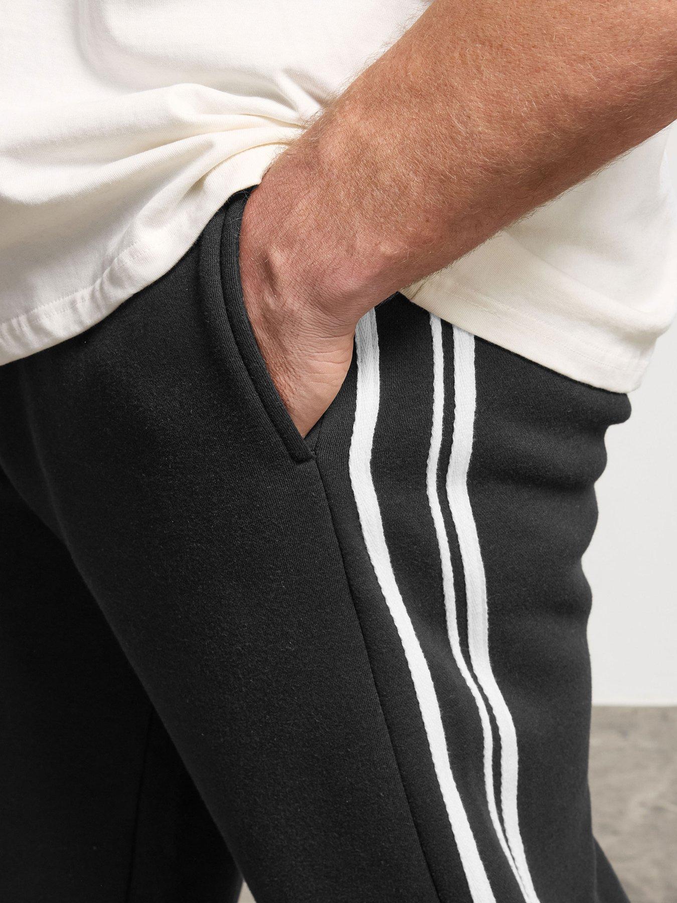 image of badrhino-side-stripe-joggers-black