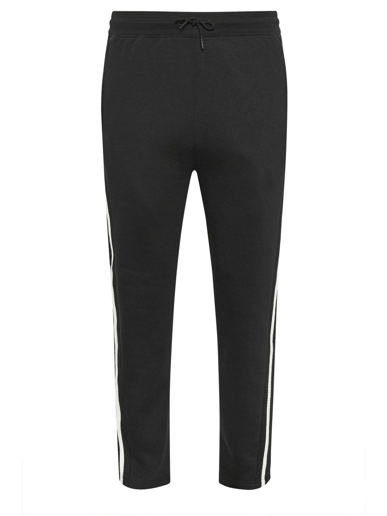  image of badrhino-side-stripe-joggers-black