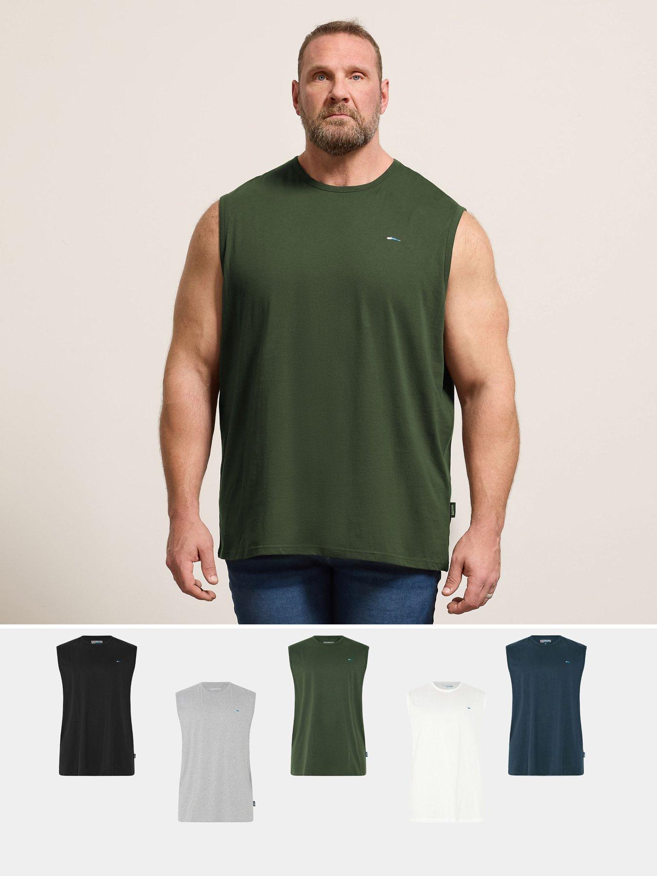 Image 1 of 6 of BadRhino 5 Pack Muscle Vests - Black