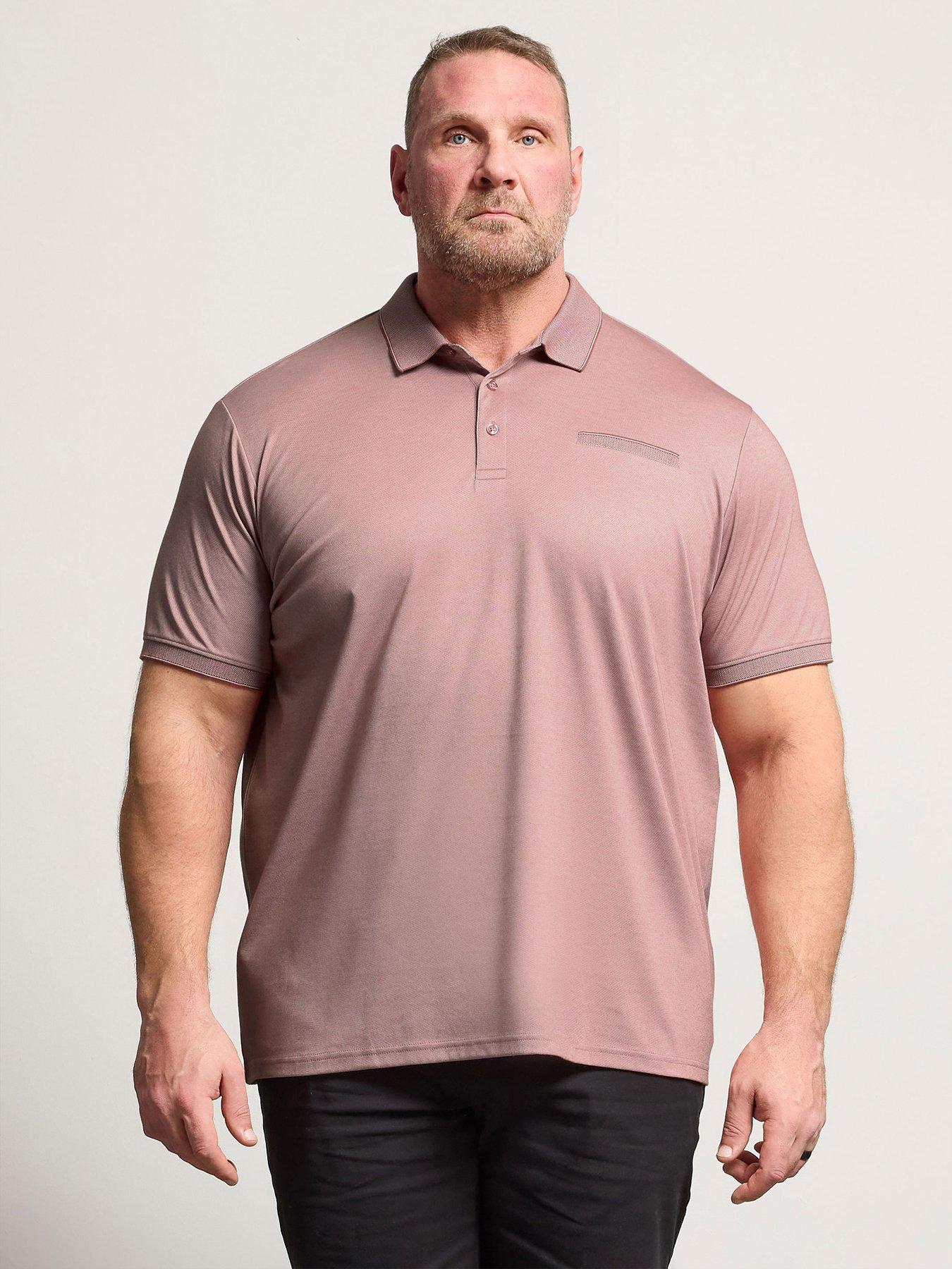  image of badrhino-two-tone-textured-polo-shirt-red