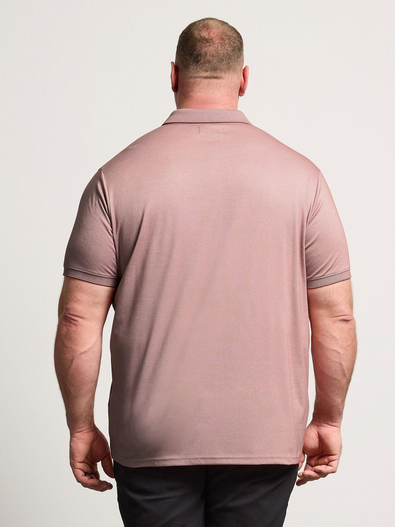  image of badrhino-two-tone-textured-polo-shirt-red