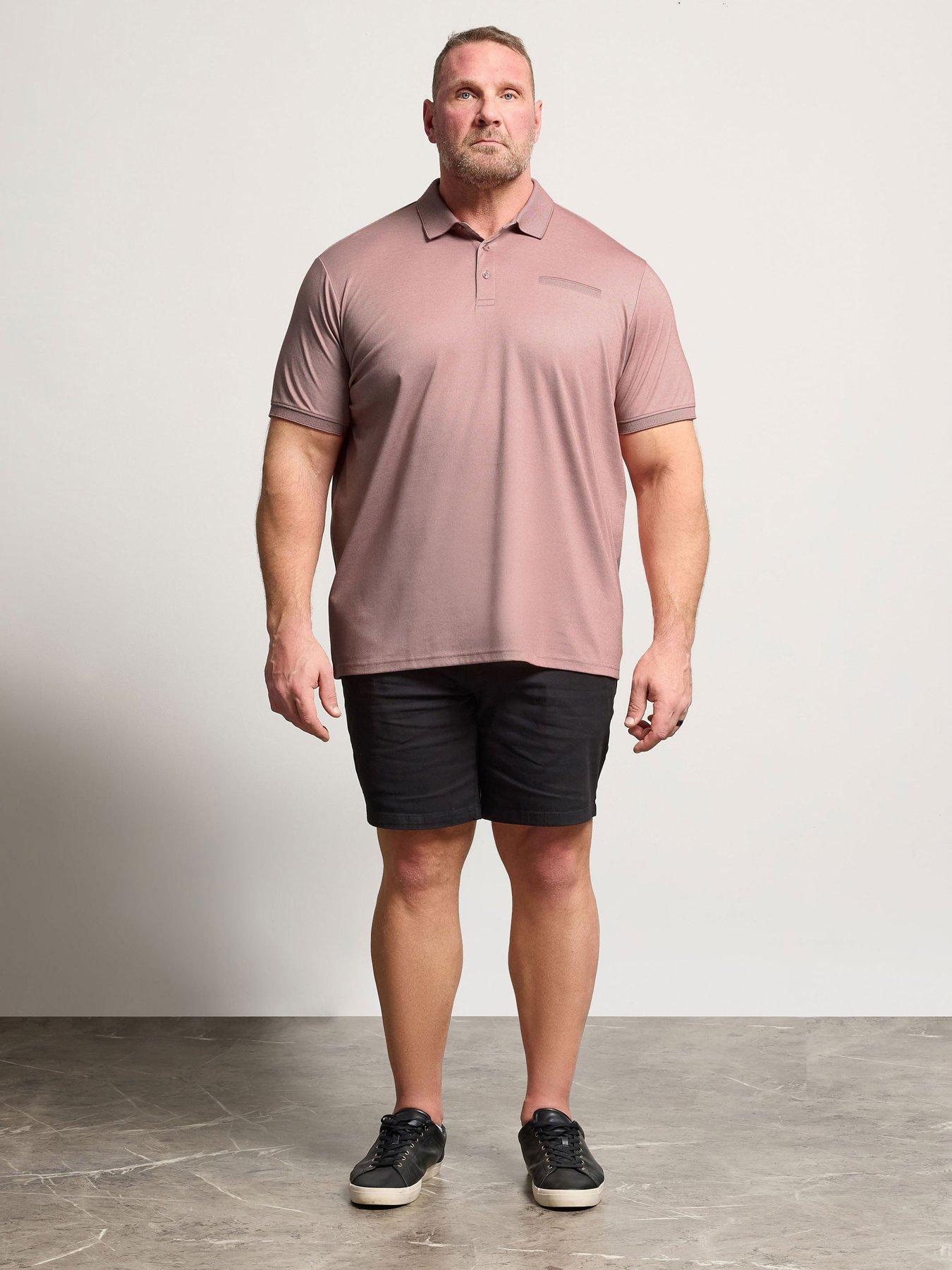  image of badrhino-two-tone-textured-polo-shirt-red