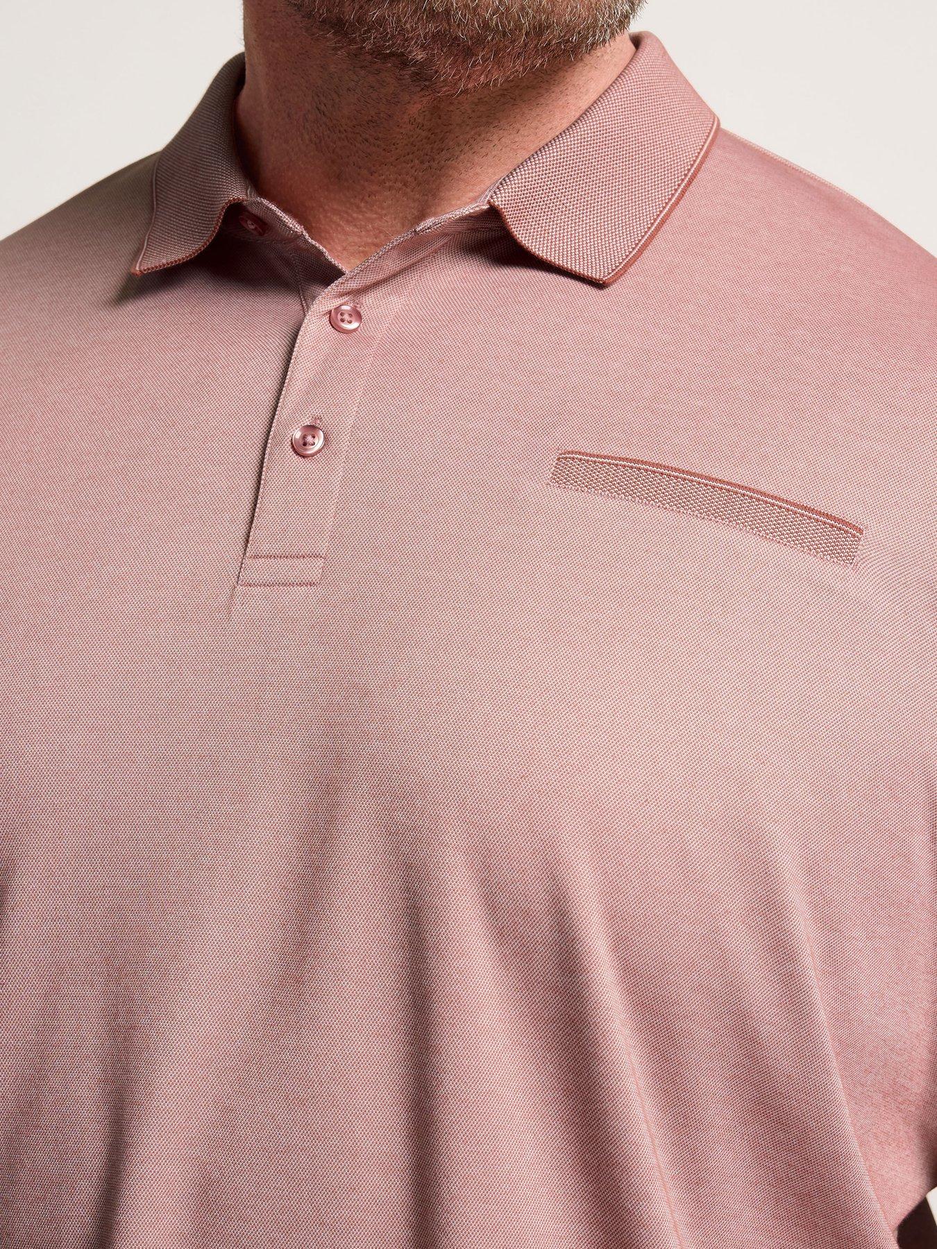  image of badrhino-two-tone-textured-polo-shirt-red