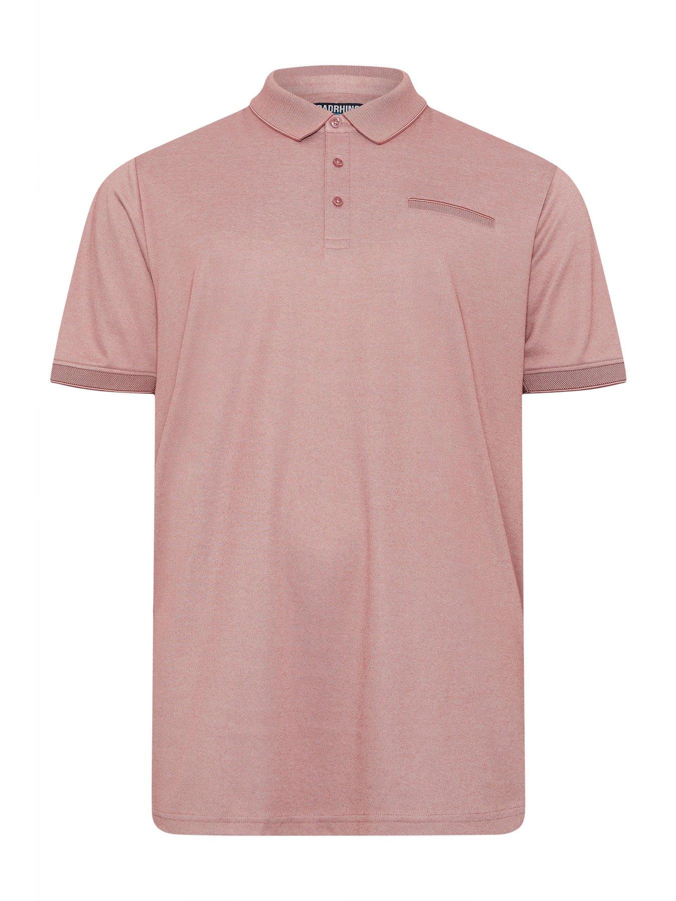  image of badrhino-two-tone-textured-polo-shirt-red