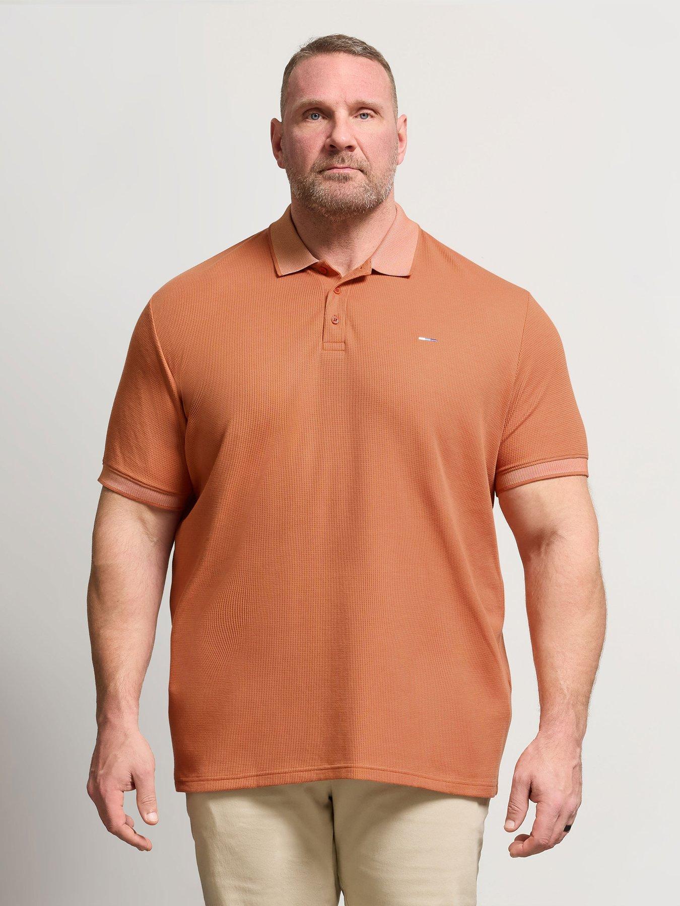 BadRhino Two Tone Waffle Polo Shirt - Orange