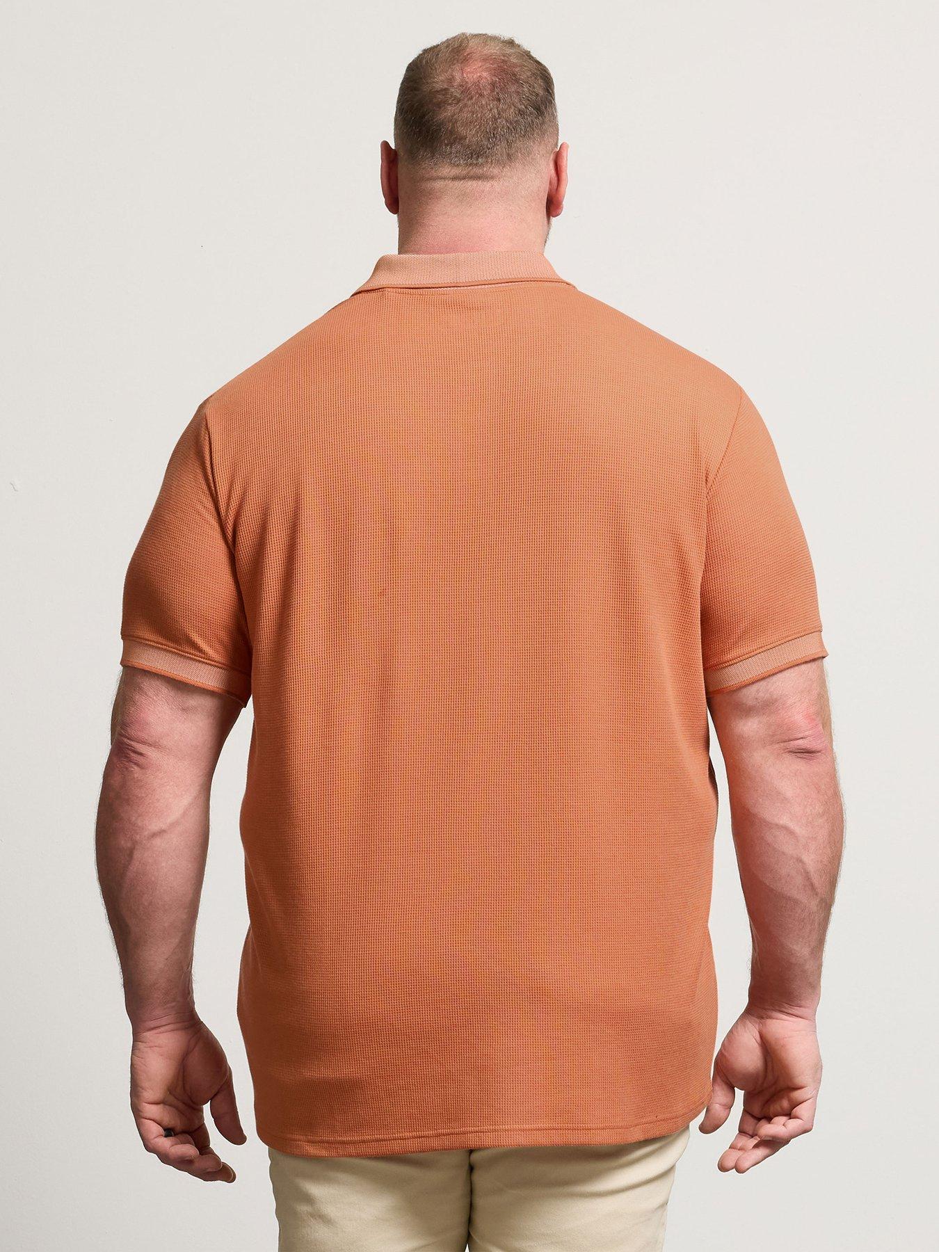 Image 2 of 5 of BadRhino Two Tone Waffle Polo Shirt - Orange