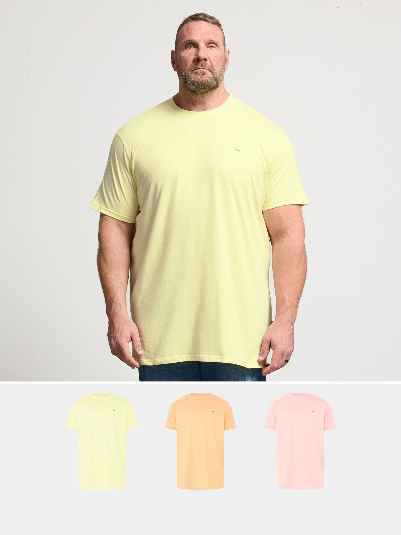 front image of badrhino-3-pack-long-t-shirts-yellow