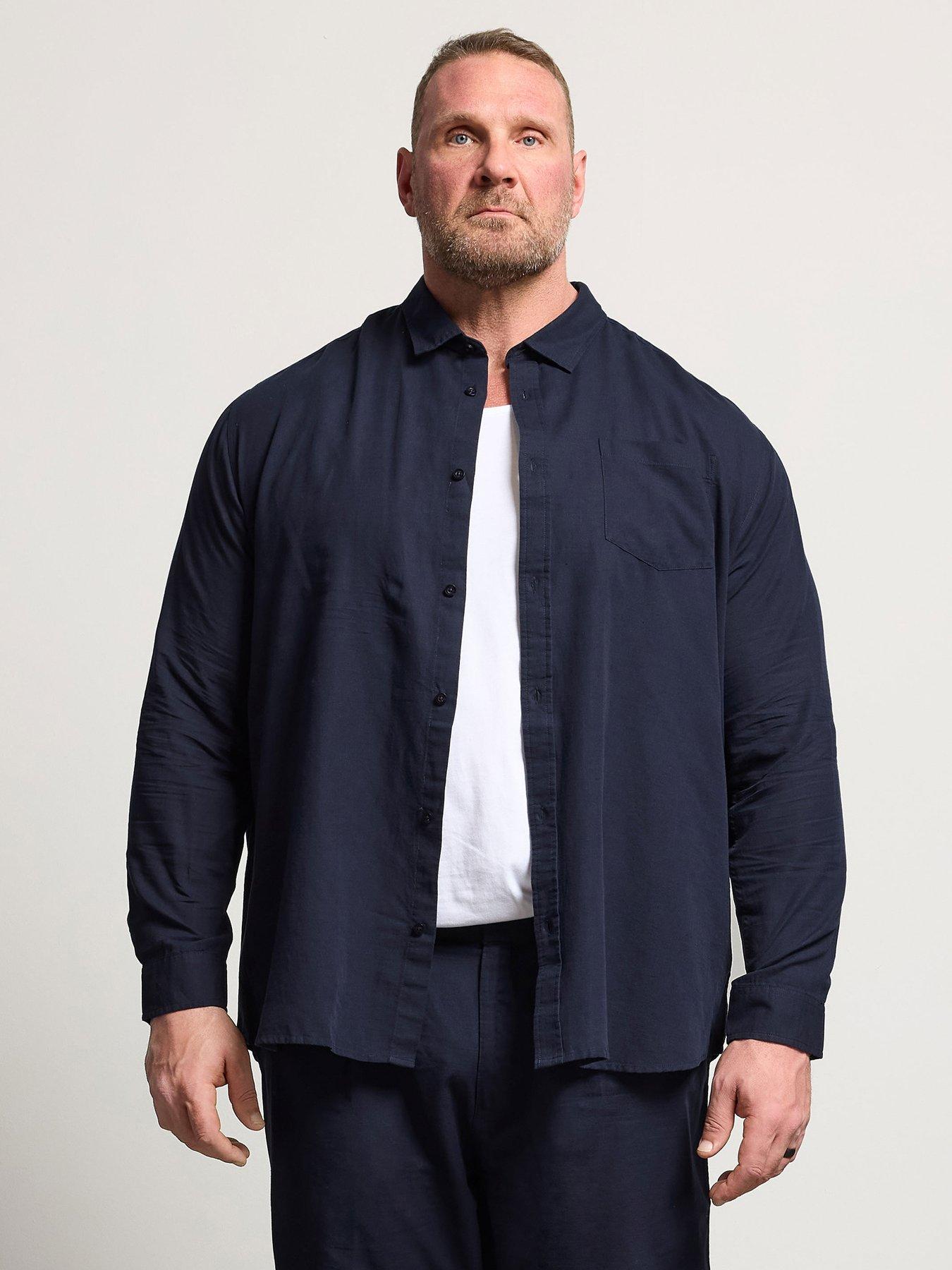 BadRhino Long Sleeve Linen Shirt - Blue