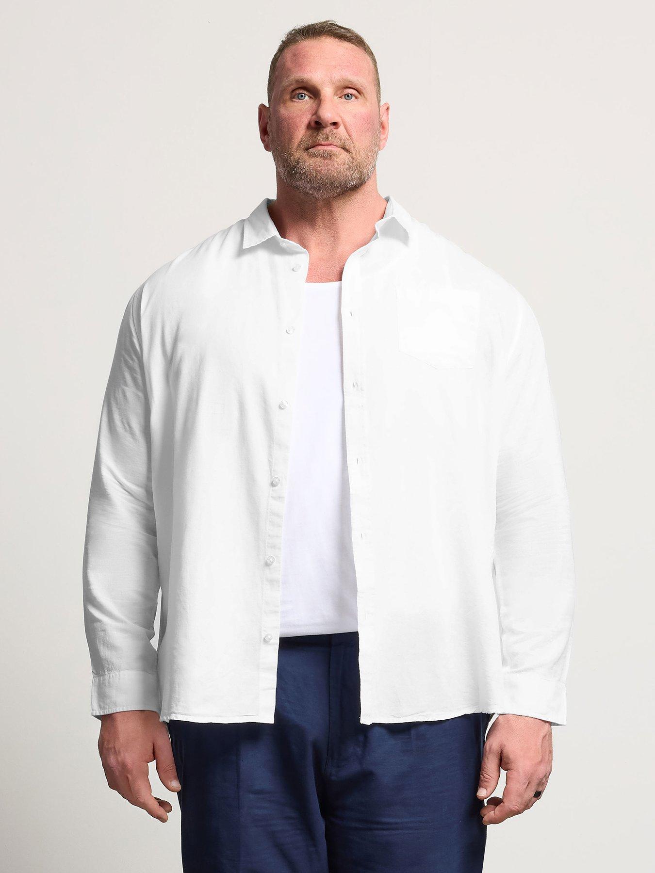BadRhino Long Sleeve Linen Shirt - White