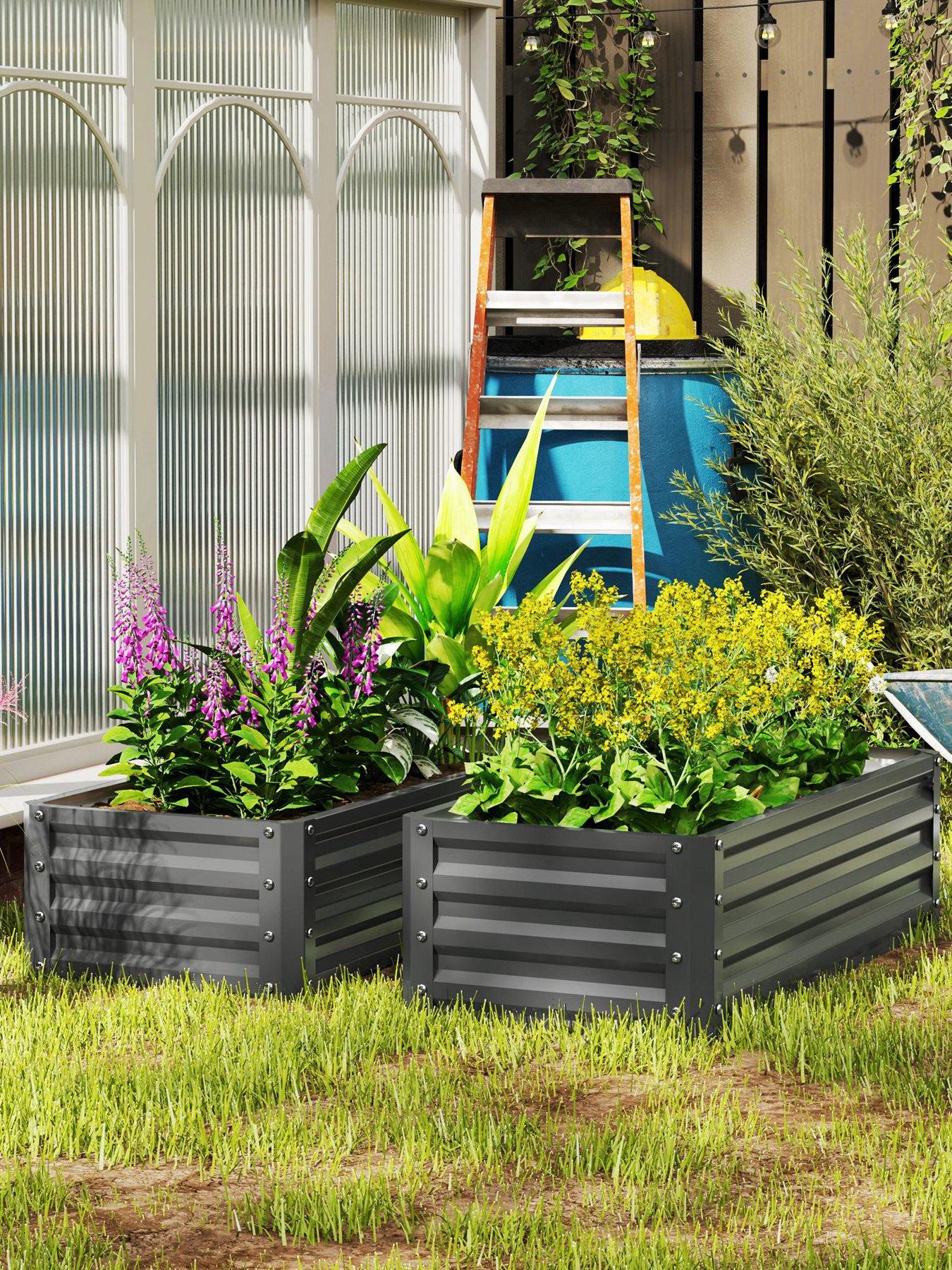 OutSunny Set Of 2 Garden Beds - L 110 x W 50 x H 30 cm