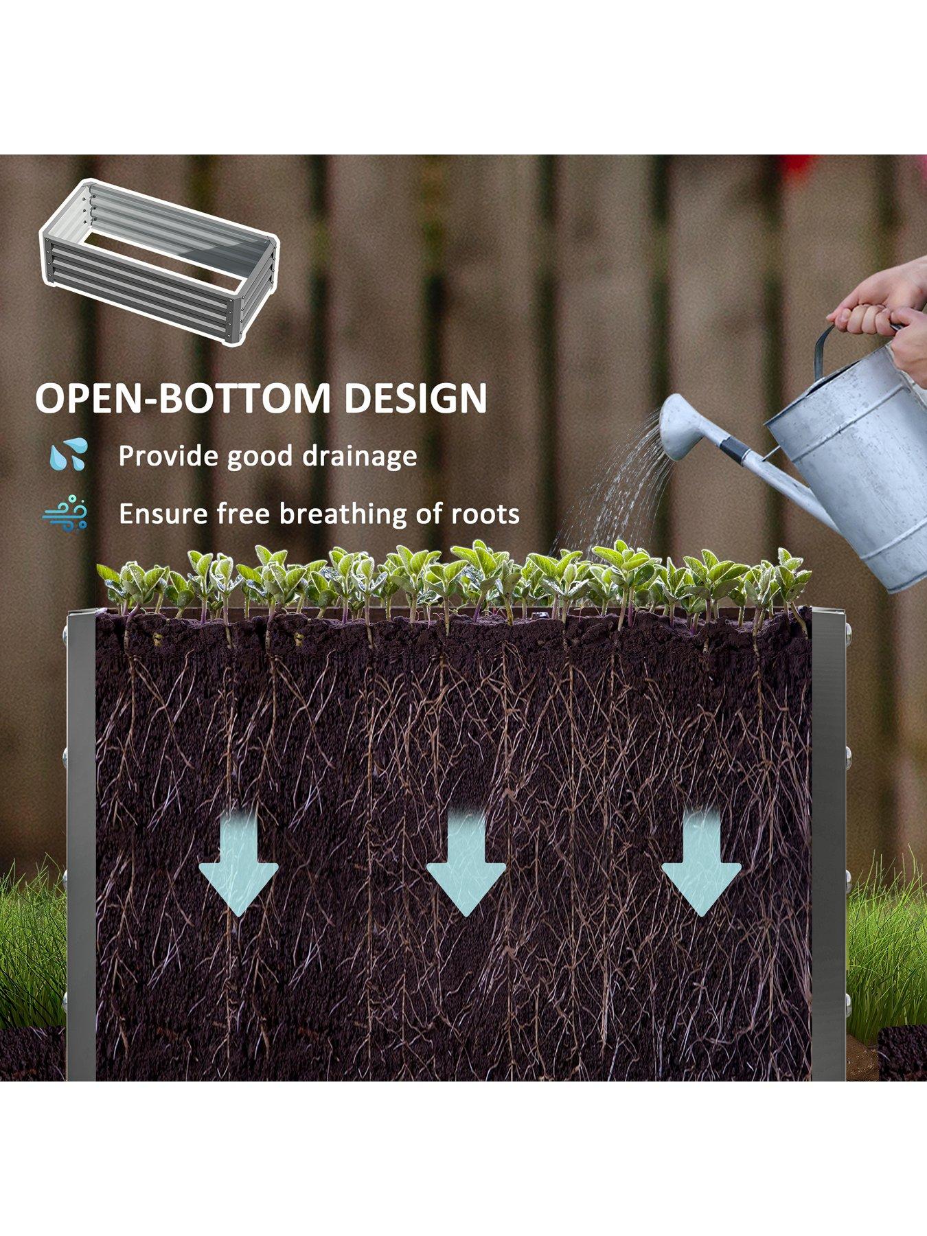 Image 6 of 7 of OutSunny Set Of 2 Garden Beds -&nbsp;L&nbsp;110 x W&nbsp;50 x&nbsp;H&nbsp;30 cm