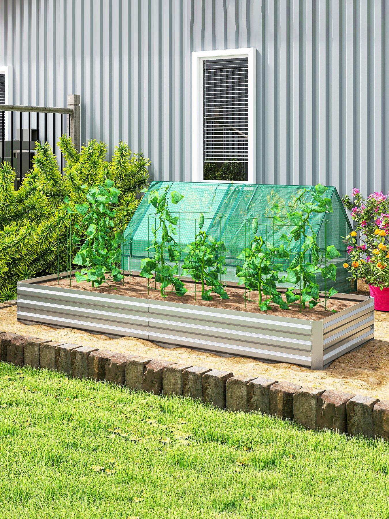 OutSunny Garden Bed, Long - L 241 x W 90.5 x H 30 cm