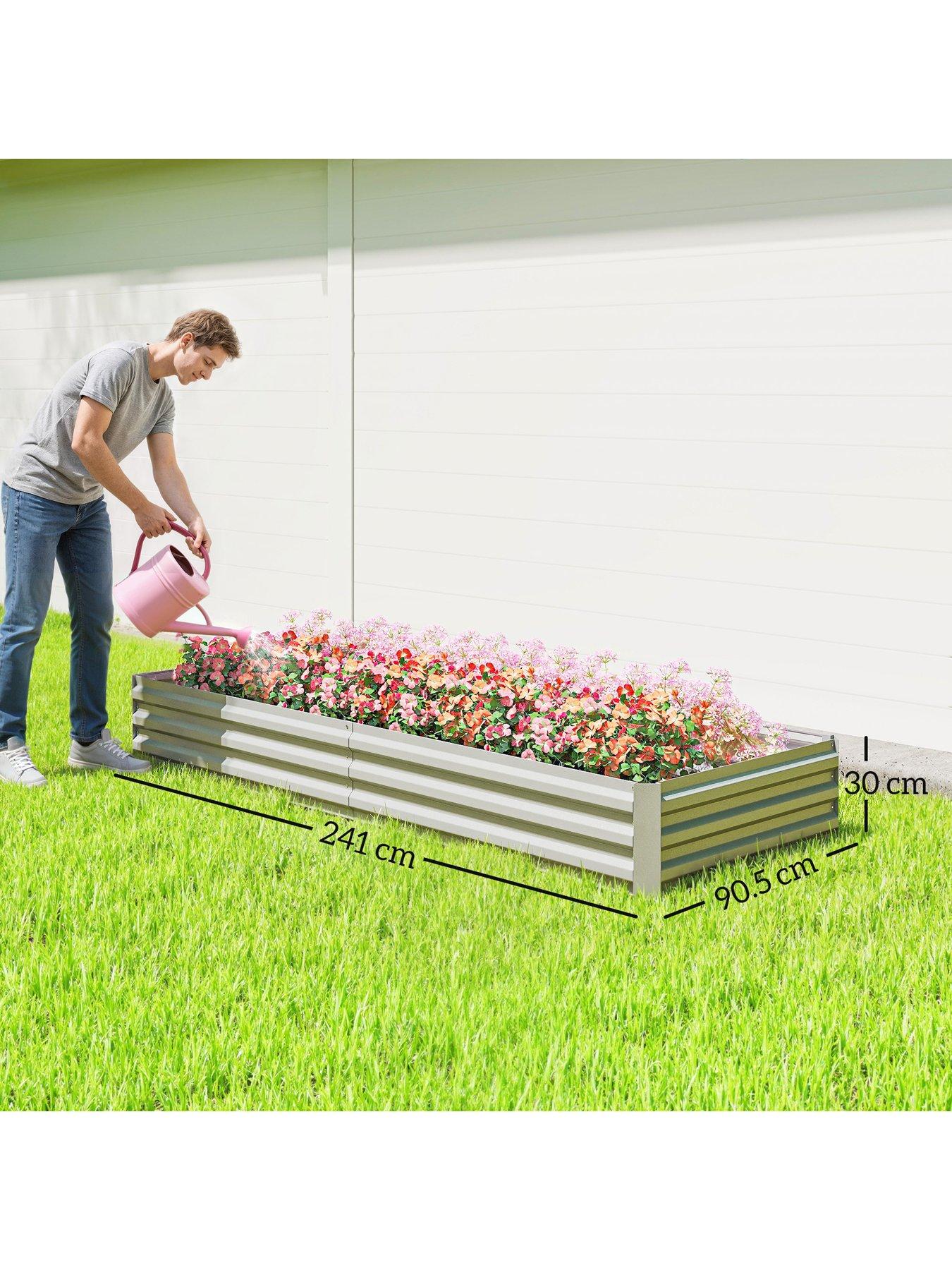 Image 4 of 7 of OutSunny Garden Bed, Long -&nbsp;L&nbsp;241 x W&nbsp;90.5 x&nbsp;H&nbsp;30 cm