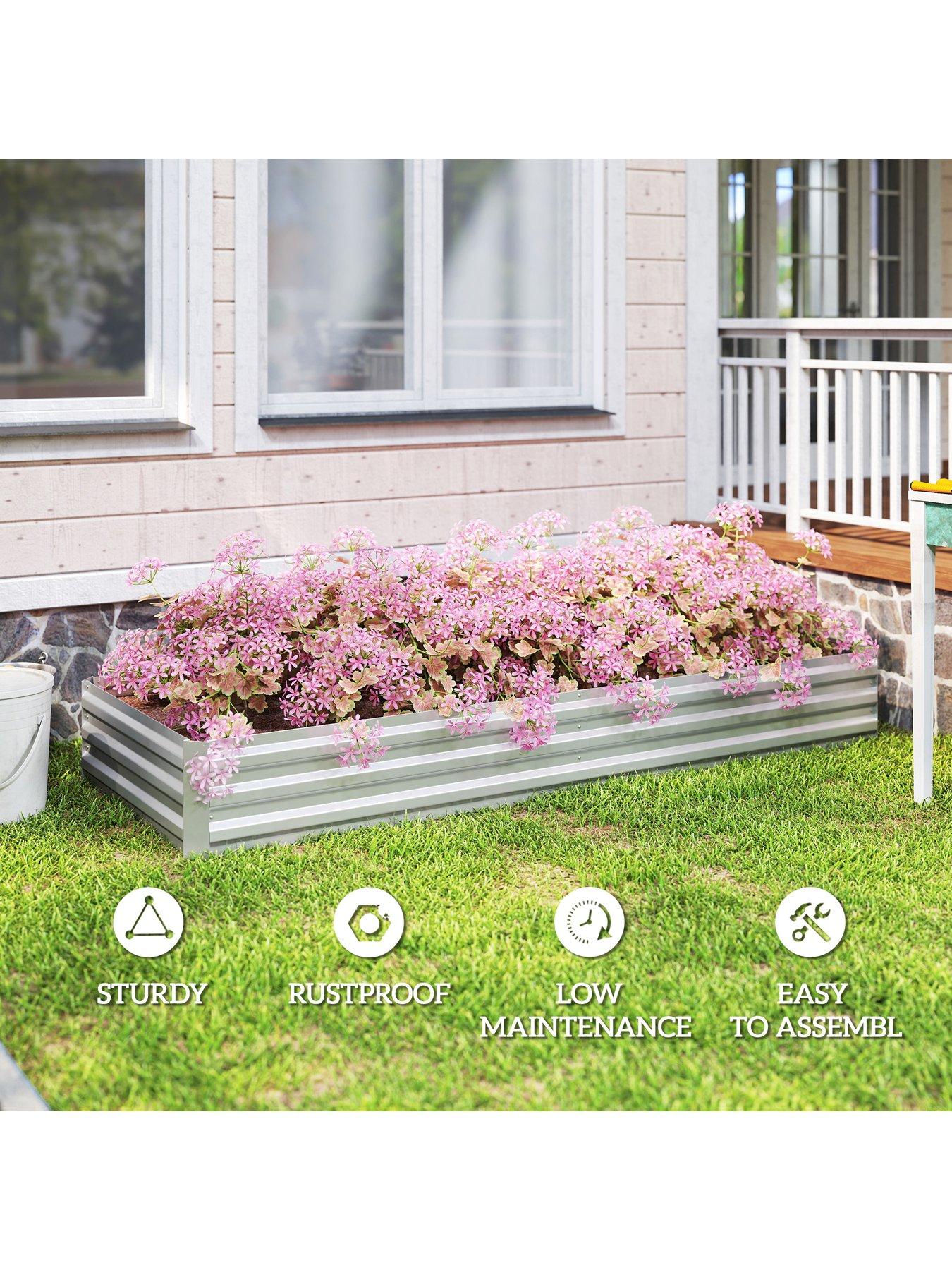 Image 7 of 7 of OutSunny Garden Bed, Long -&nbsp;L&nbsp;241 x W&nbsp;90.5 x&nbsp;H&nbsp;30 cm