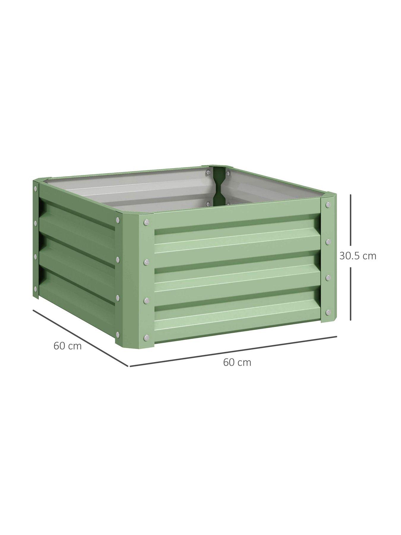 Image 3 of 7 of OutSunny Set Of 2 Garden Beds Square - L 60 x&nbsp;W&nbsp;60 x&nbsp;H&nbsp;30.5 cm