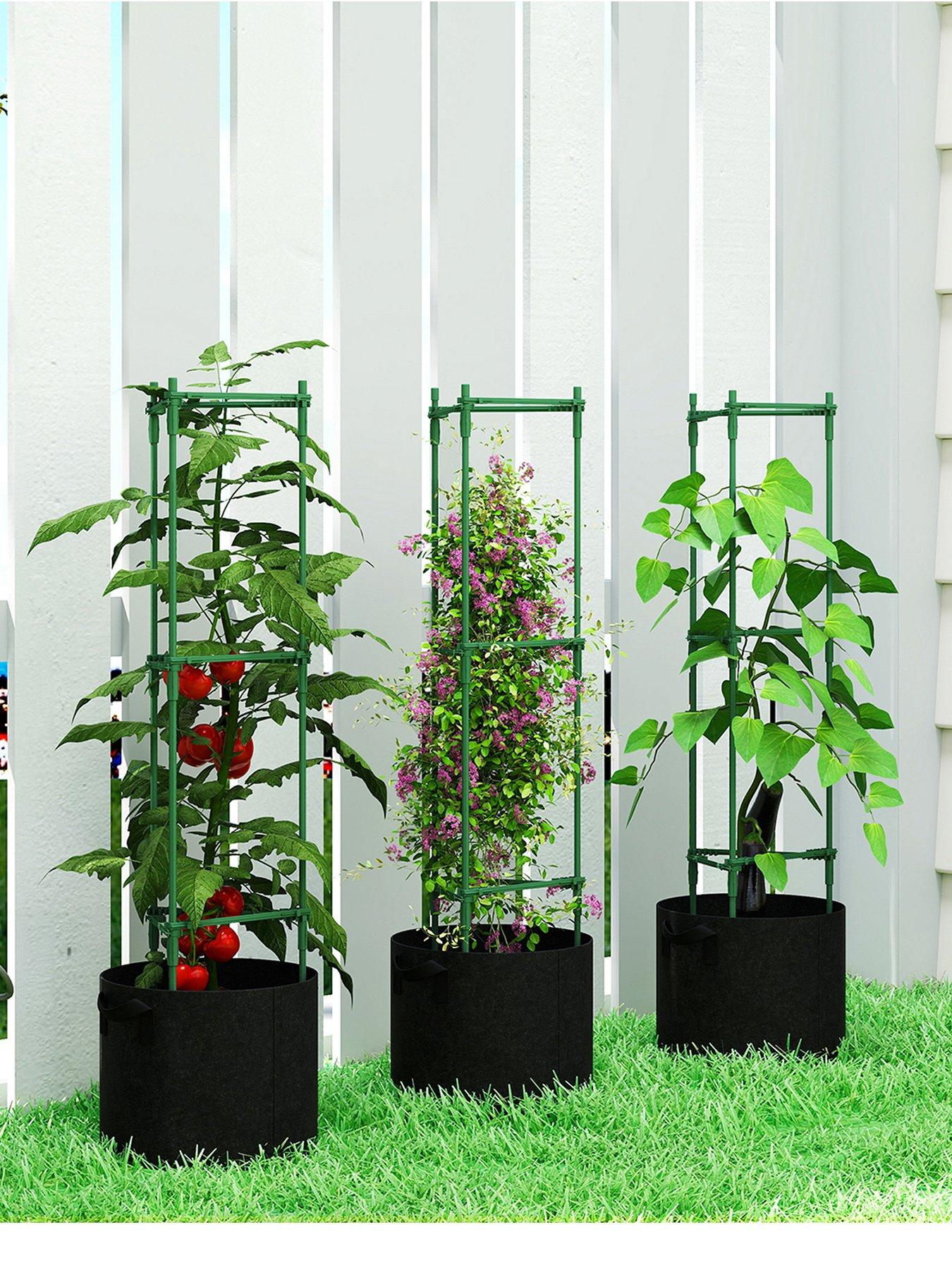 Image 2 of 7 of OutSunny Set Of 3 Planters - L&nbsp;35 x W 35 x&nbsp;H&nbsp;120 cm