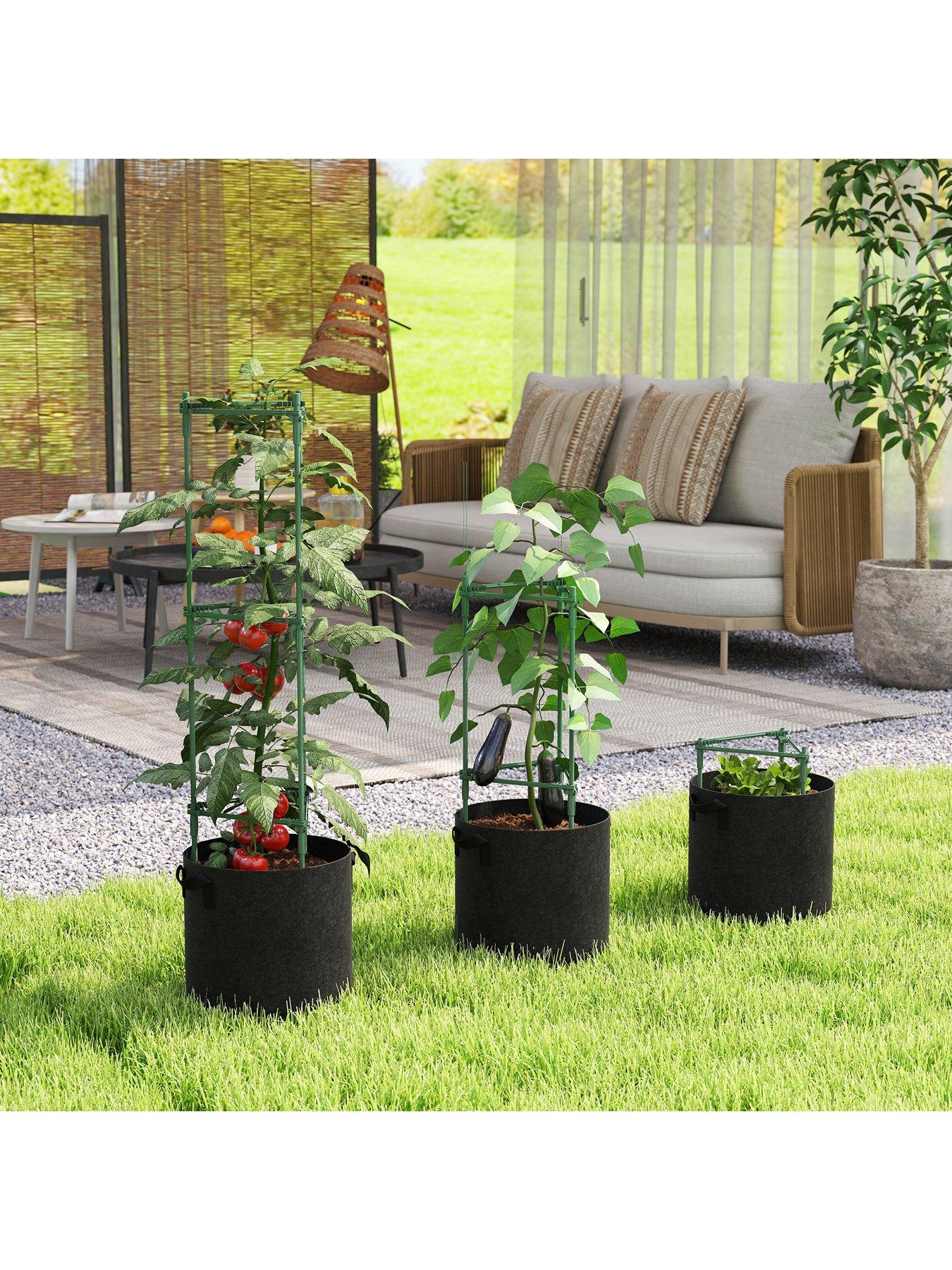 Image 3 of 7 of OutSunny Set Of 3 Planters - L&nbsp;35 x W 35 x&nbsp;H&nbsp;120 cm