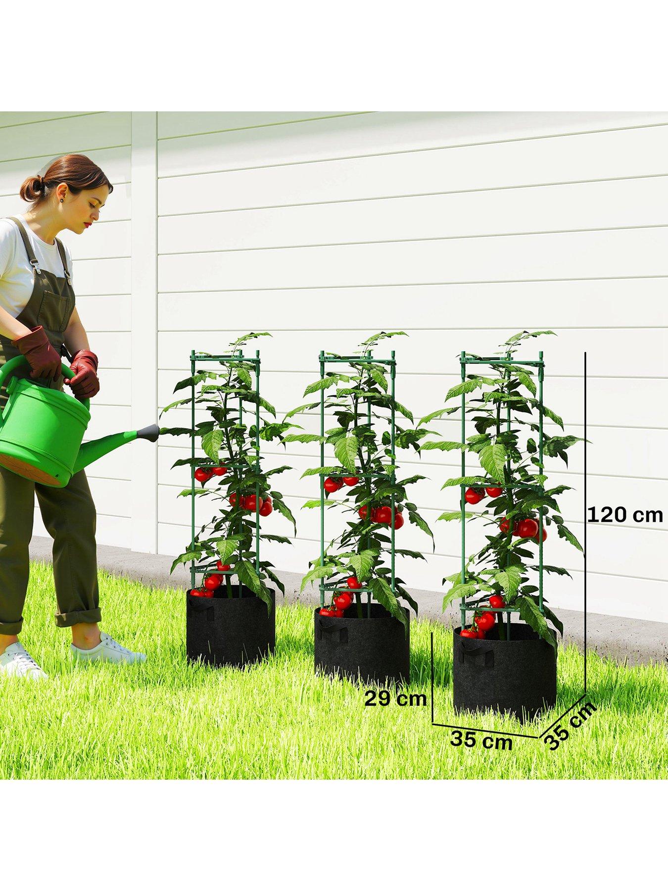 Image 4 of 7 of OutSunny Set Of 3 Planters - L&nbsp;35 x W 35 x&nbsp;H&nbsp;120 cm