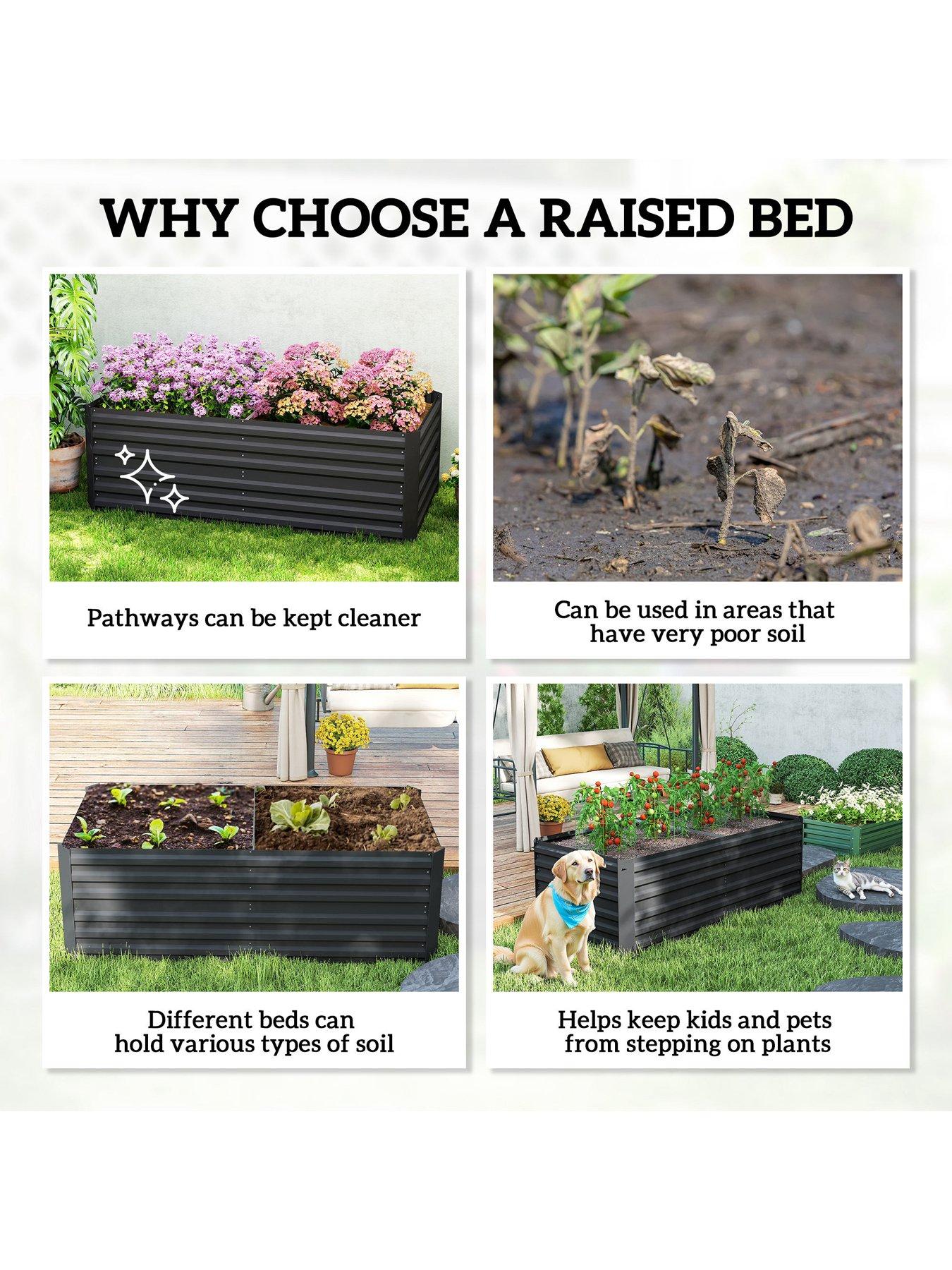 Image 7 of 7 of OutSunny Garden Bed, Tall - L 180 x W 90 x&nbsp;H&nbsp;59 cm