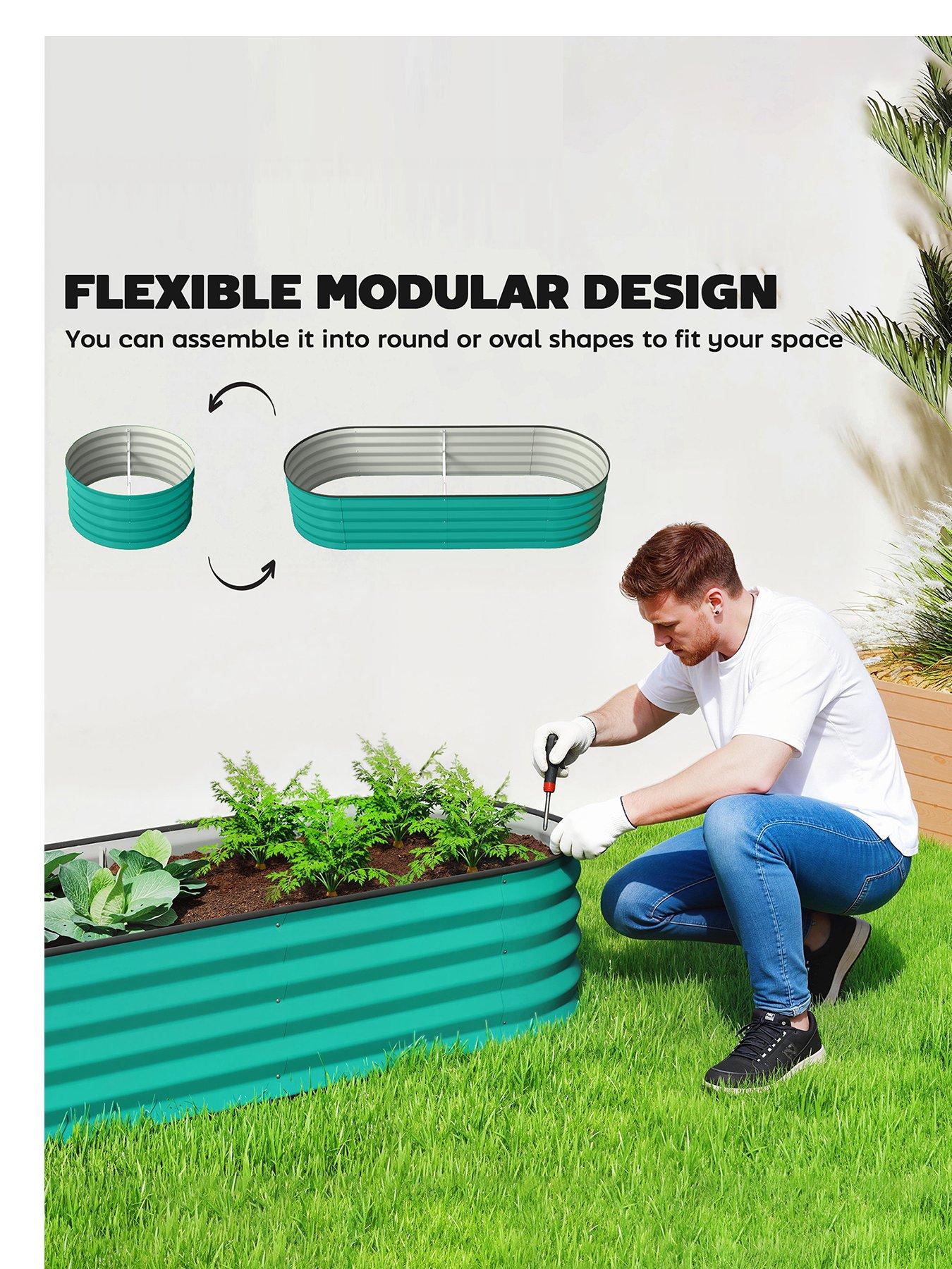 Image 2 of 7 of OutSunny Set Of 2 Garden Beds (W&nbsp;150 x&nbsp;D 60 x&nbsp;H&nbsp;30 cm) - Green