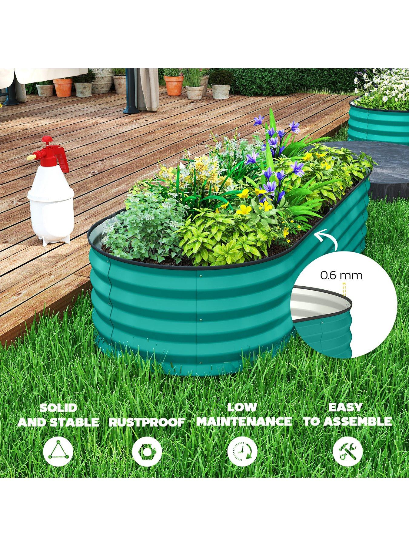 Image 3 of 7 of OutSunny Set Of 2 Garden Beds (W&nbsp;150 x&nbsp;D 60 x&nbsp;H&nbsp;30 cm) - Green